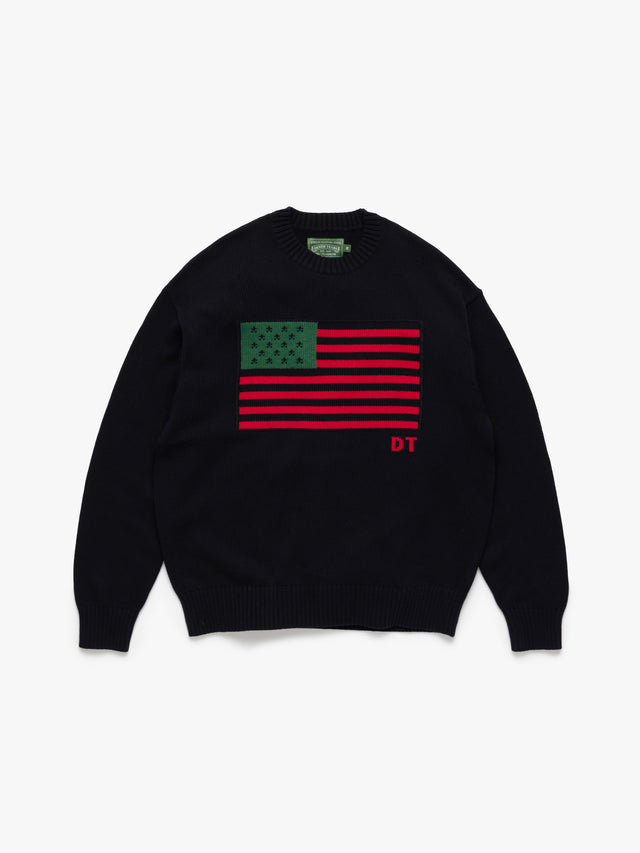Pan-African American Pilled Sweater Black
