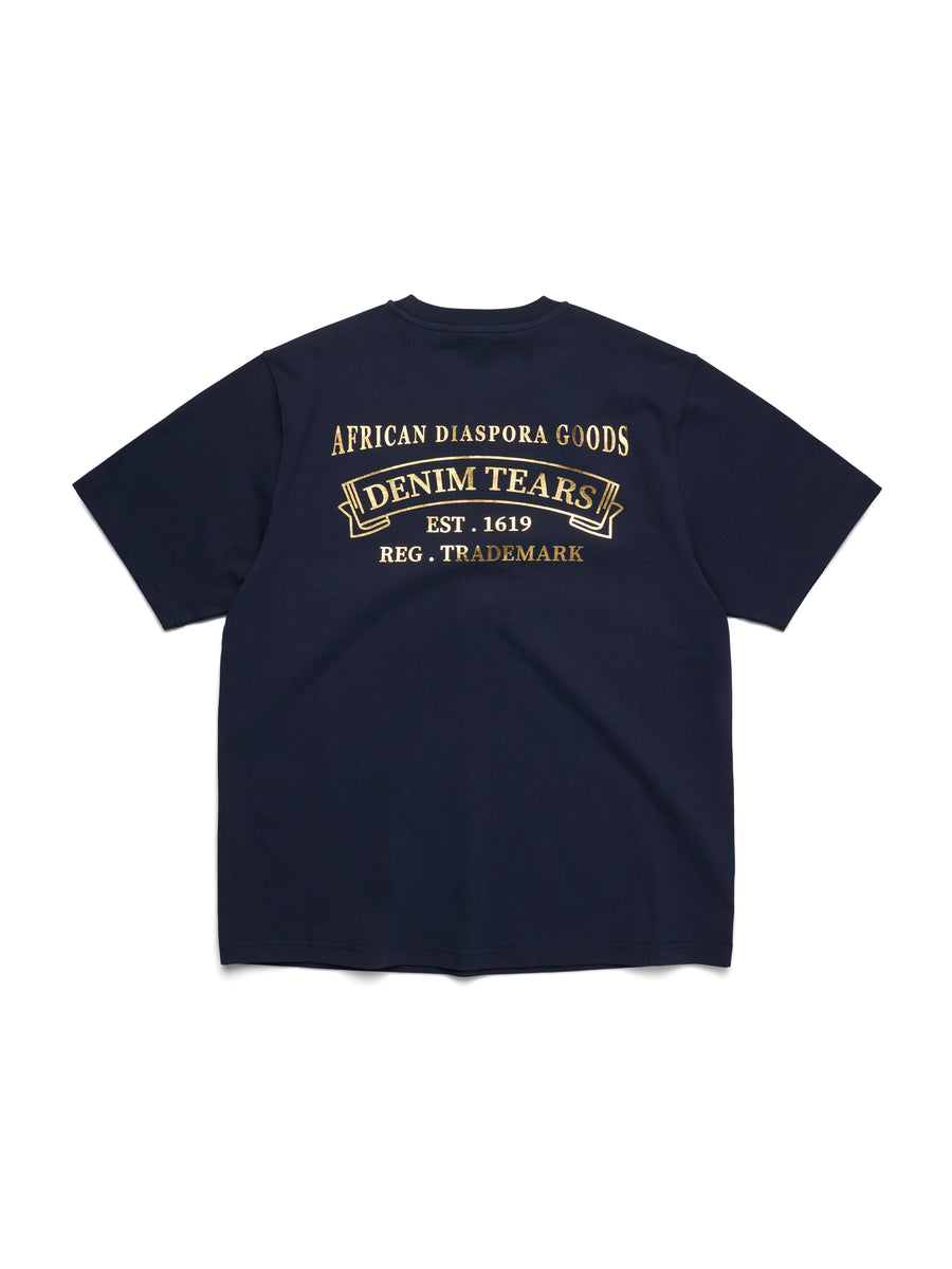 DENIM DUNGARE vintage加工ワッペンTEE ADG Banner Tee Navy – DENIM TEARS