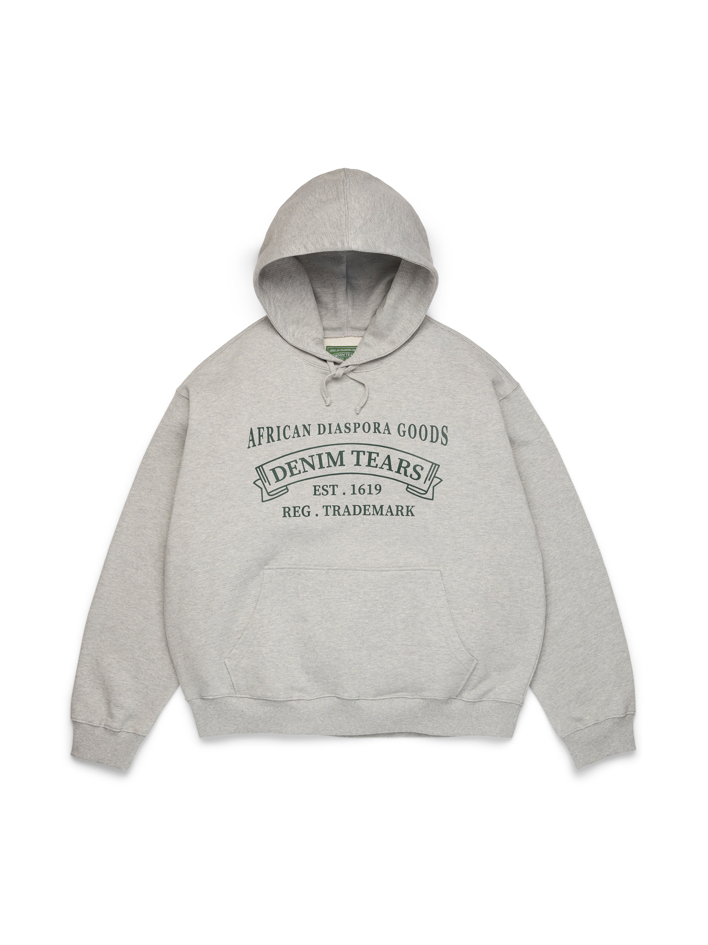 Cotton Wreath Zip Hoodie Grey – DENIM TEARS