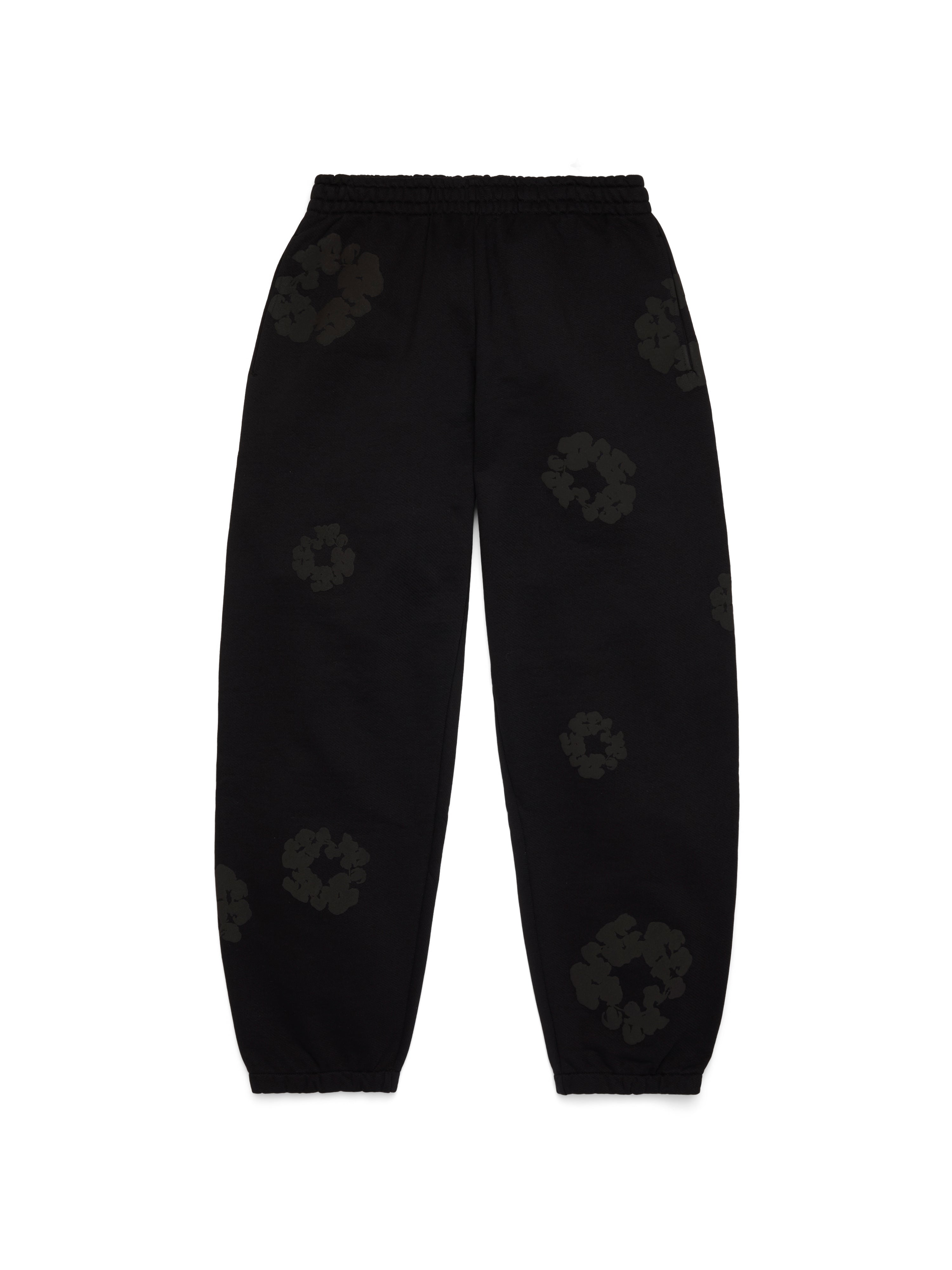 Mono Cotton Wreath Sweatpants Black – DENIM TEARS
