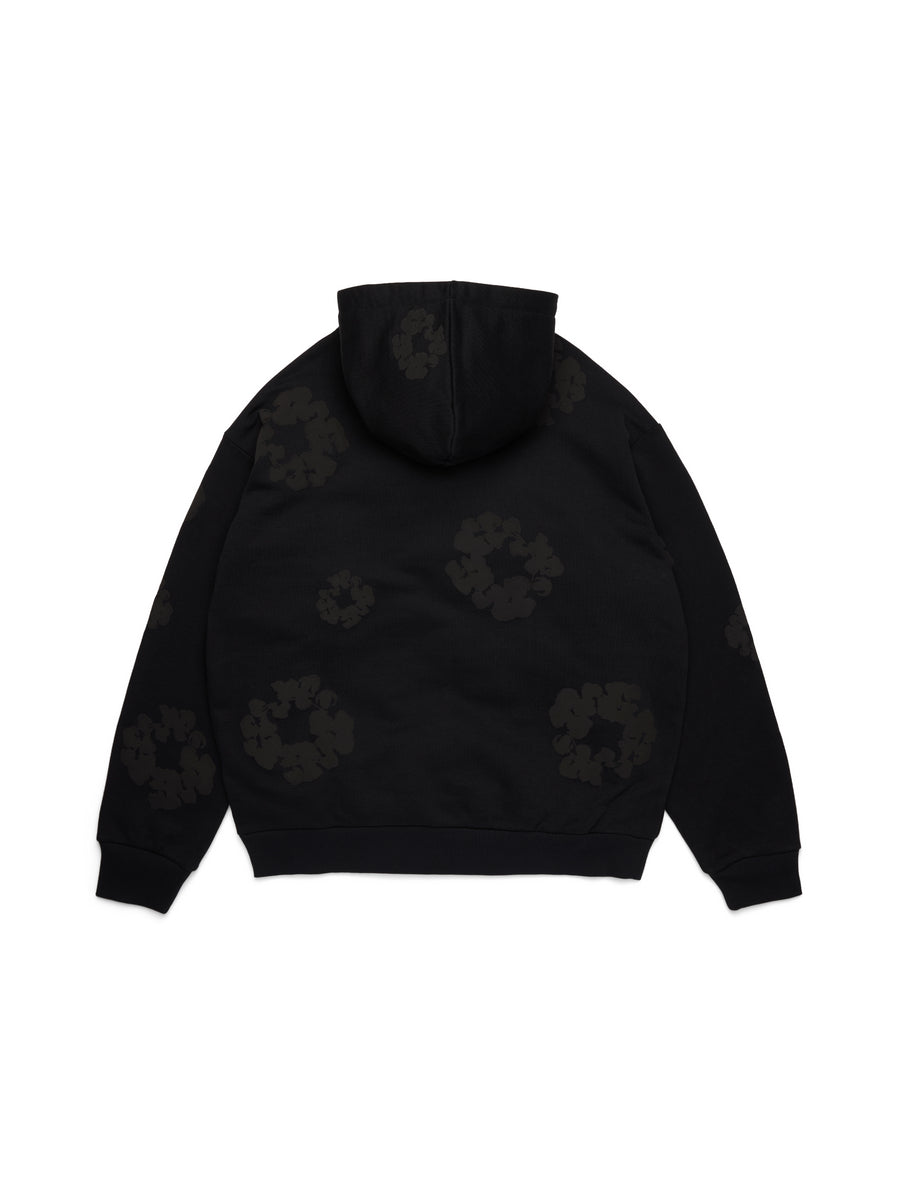 AOBlackMonoCottonWreathHoodie-