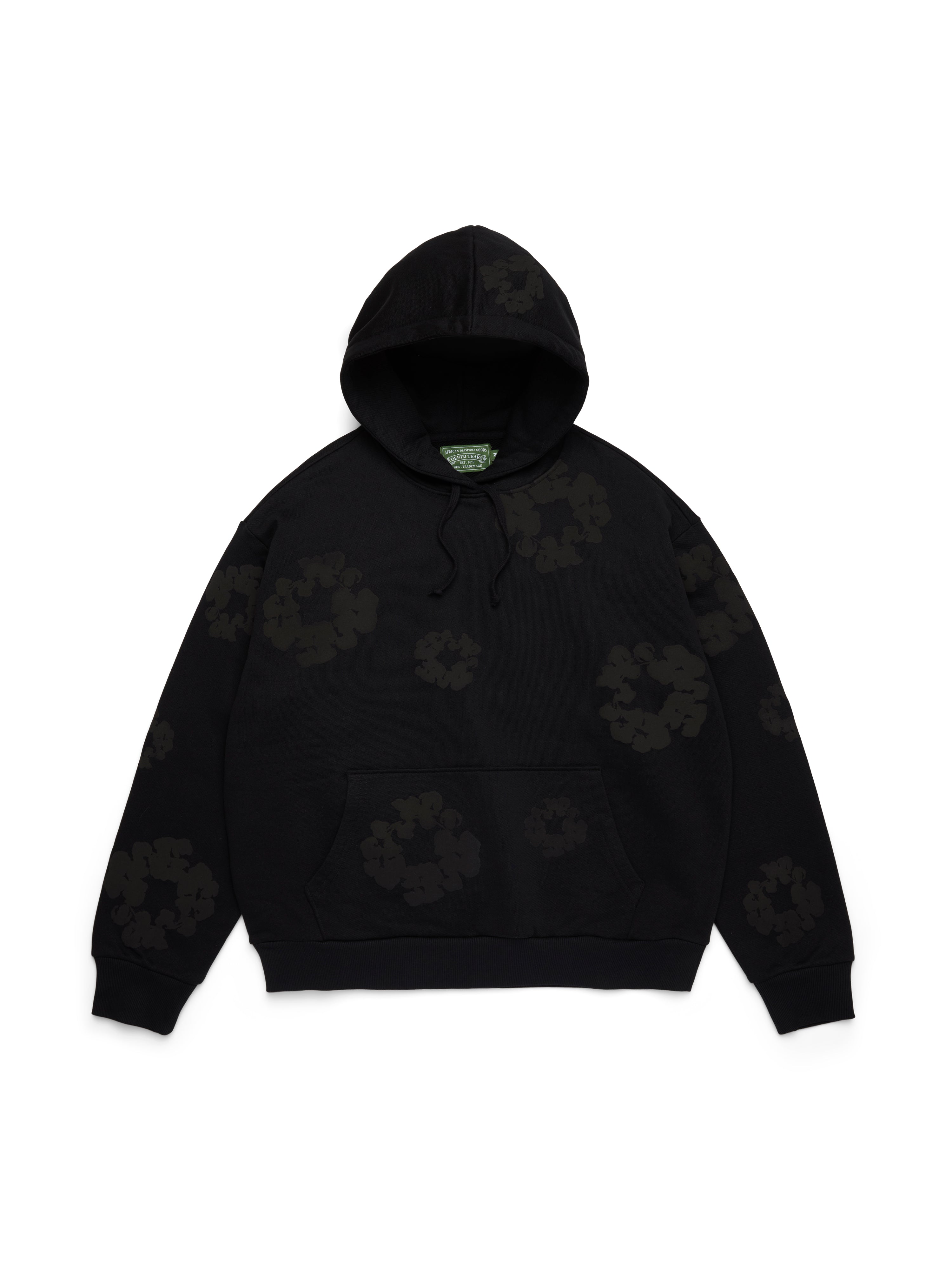 Mono Cotton Wreath Hoodie Black – DENIM TEARS