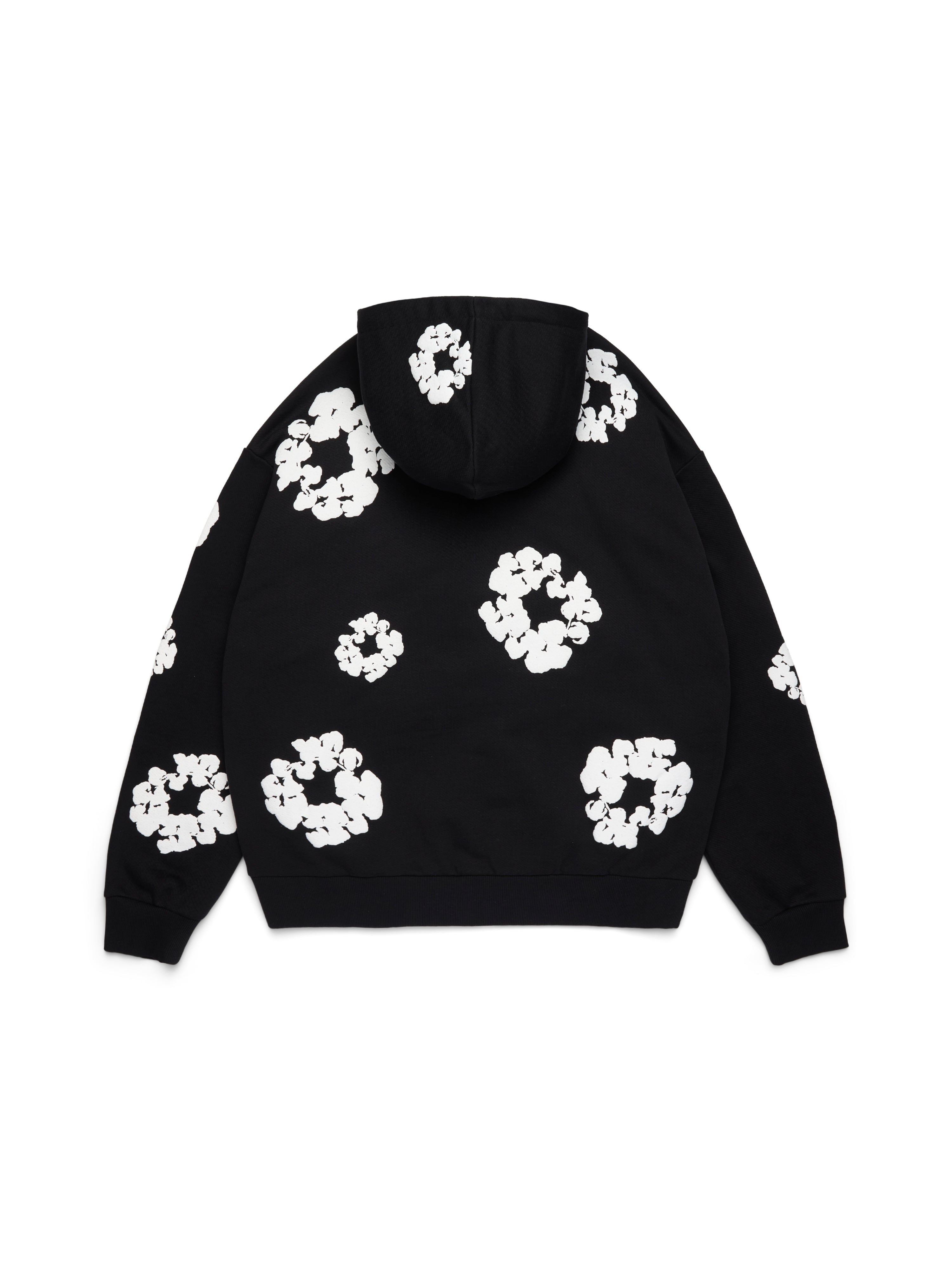 Cotton Wreath Hoodie Black – DENIM TEARS