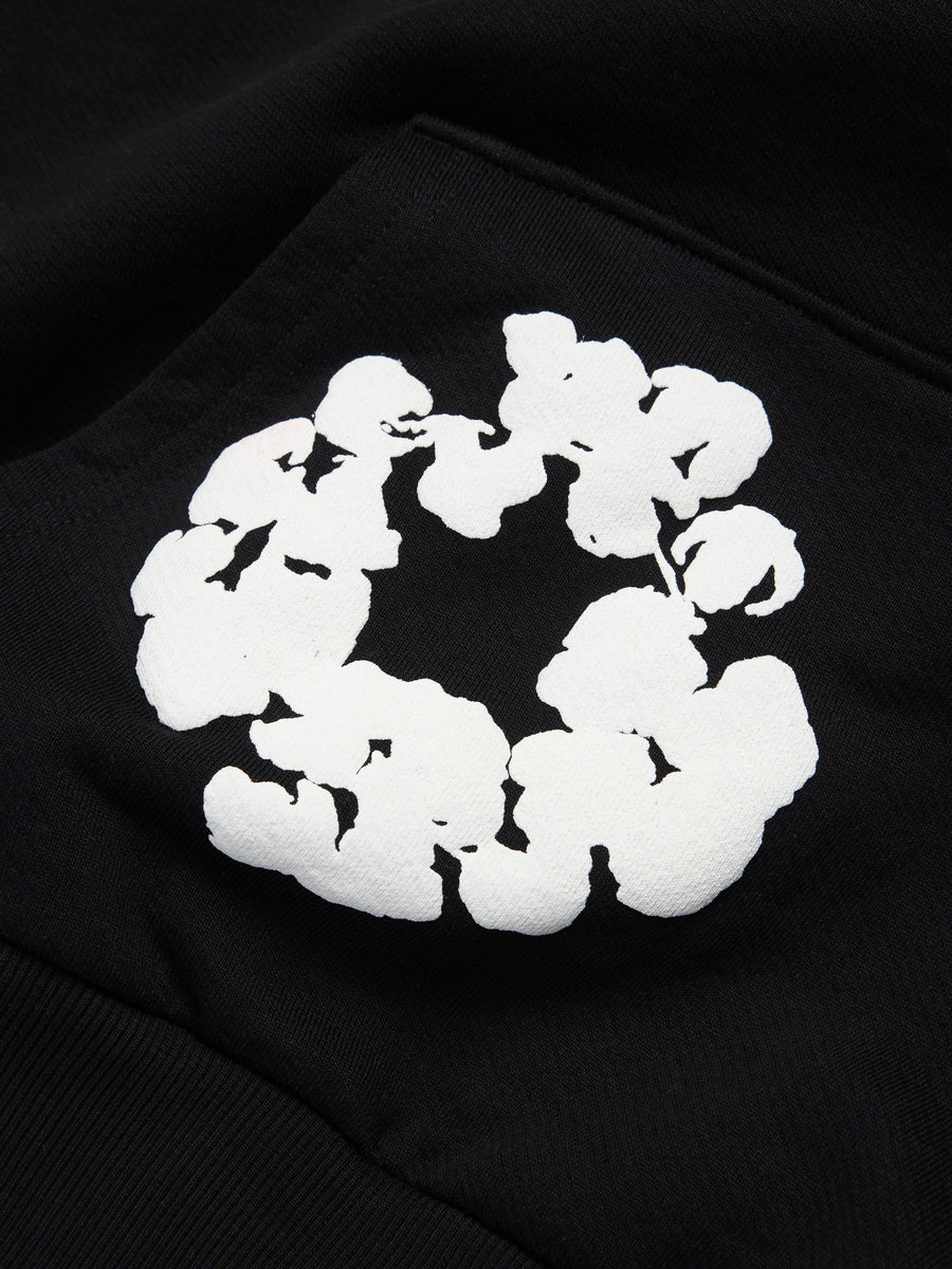 Cotton Wreath Hoodie Black – DENIM TEARS