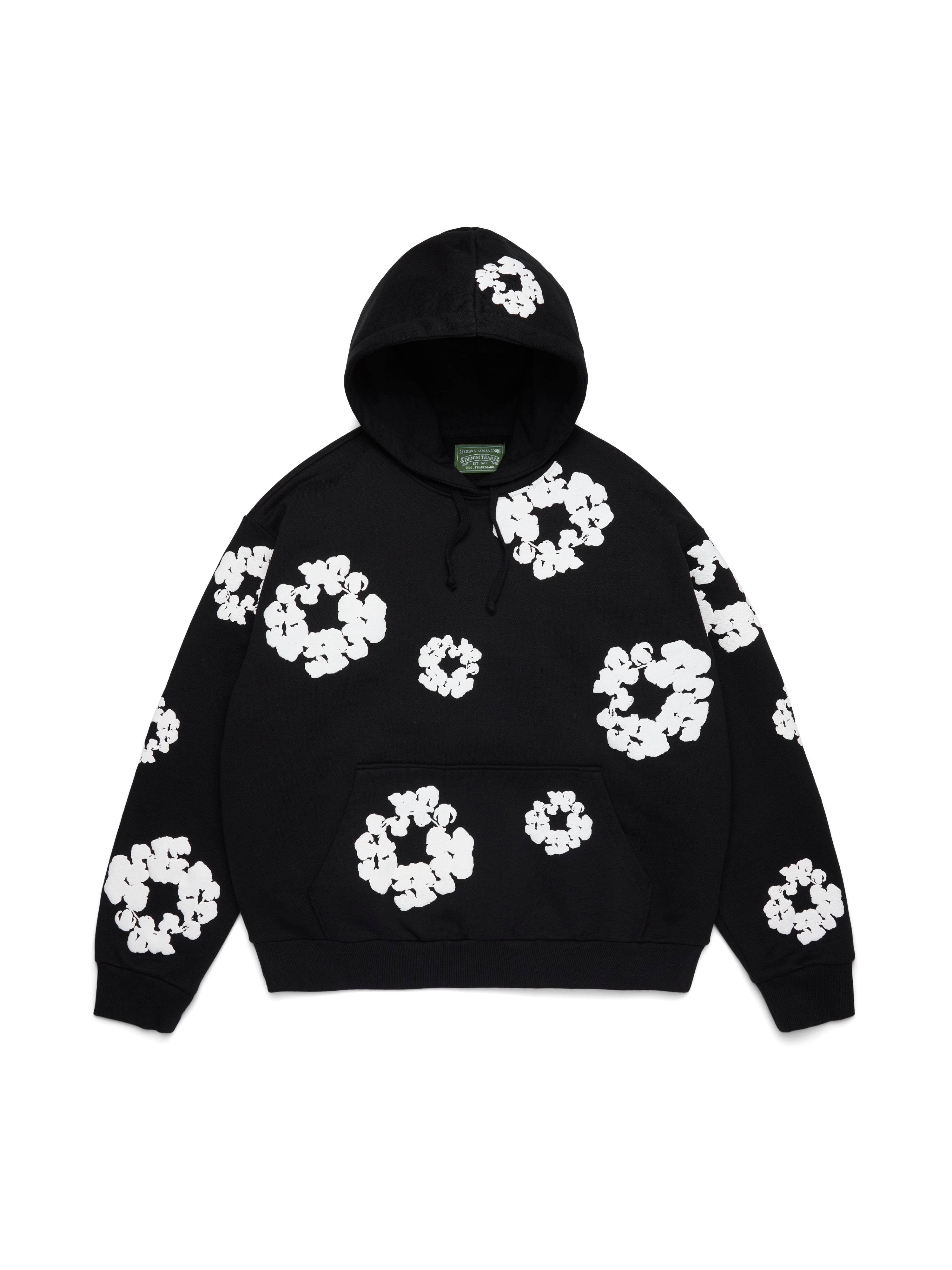 Cotton Wreath Hoodie Black – DENIM TEARS