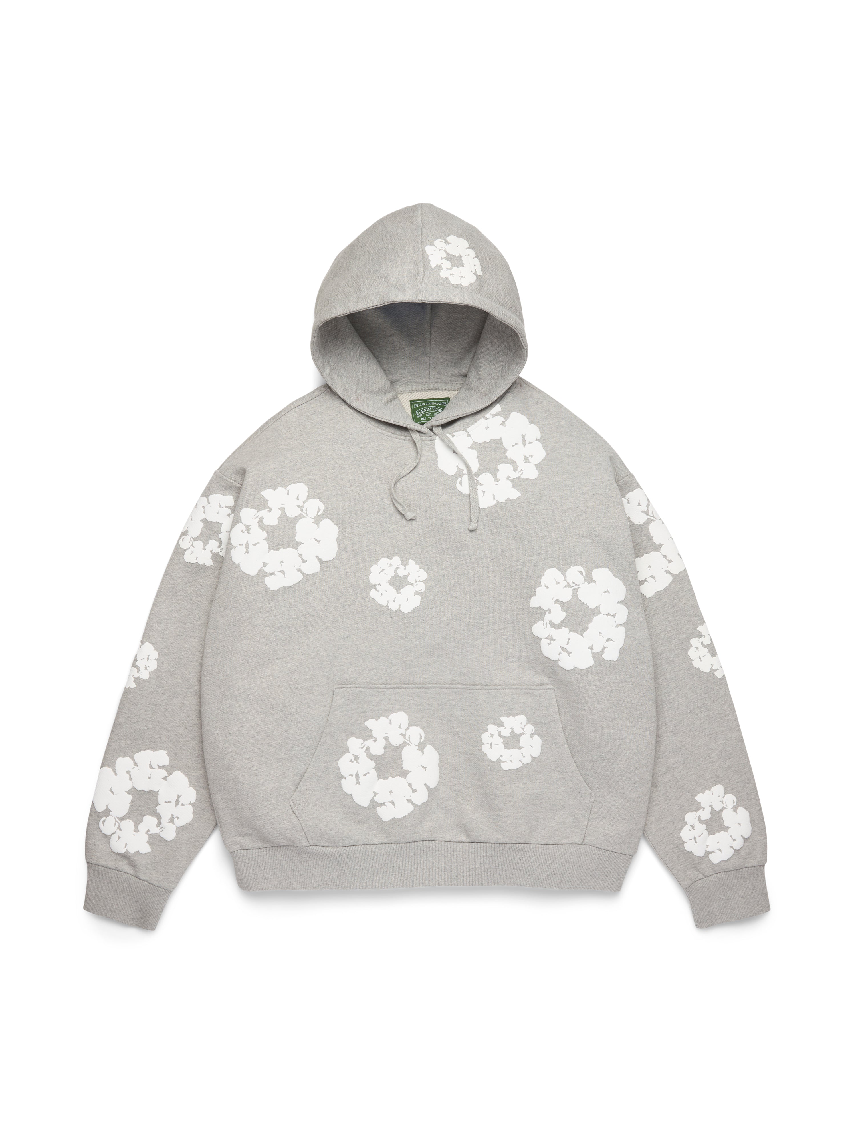 Cotton Wreath Hoodie Grey – DENIM TEARS