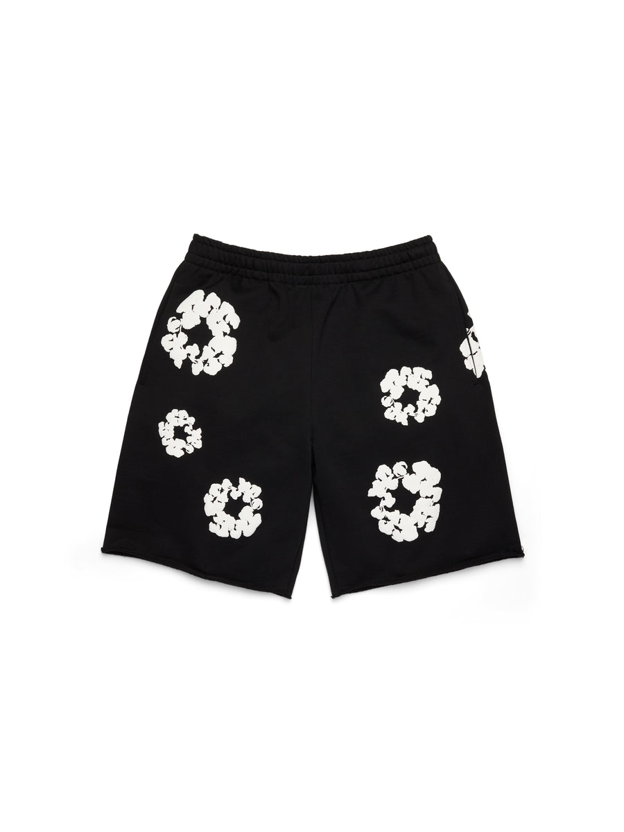 【DENIMTEARS】 Cotton Wreath Sweat Shorts Cotton Wreath Sweatshorts Black – DENIM TEARS