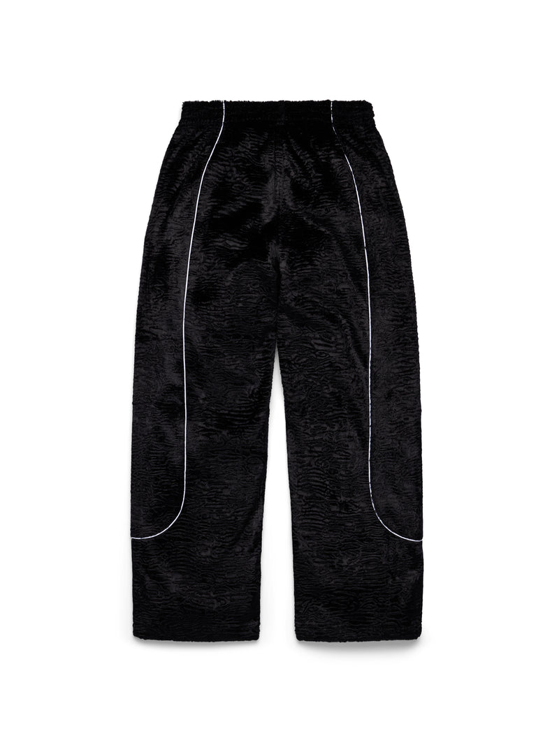 Faux Astrakhan Track Pant Black