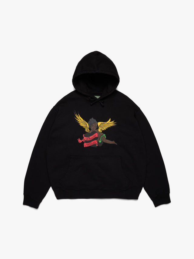 Black Cherub Hoodie Black