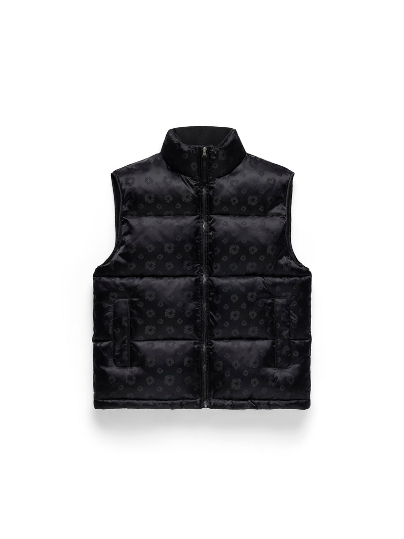 Jacquard Monogram Cotton Wreath Vest Black