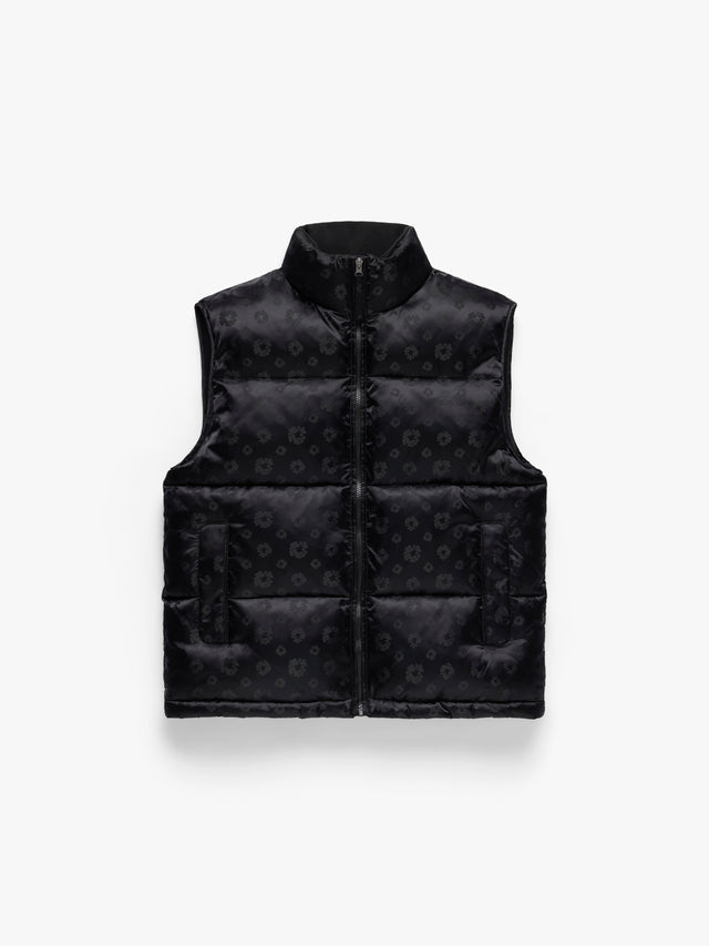 Jacquard Monogram Cotton Wreath Vest Black