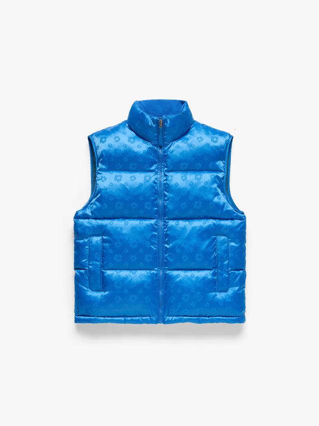 Jacquard Monogram Cotton Wreath Vest Blue