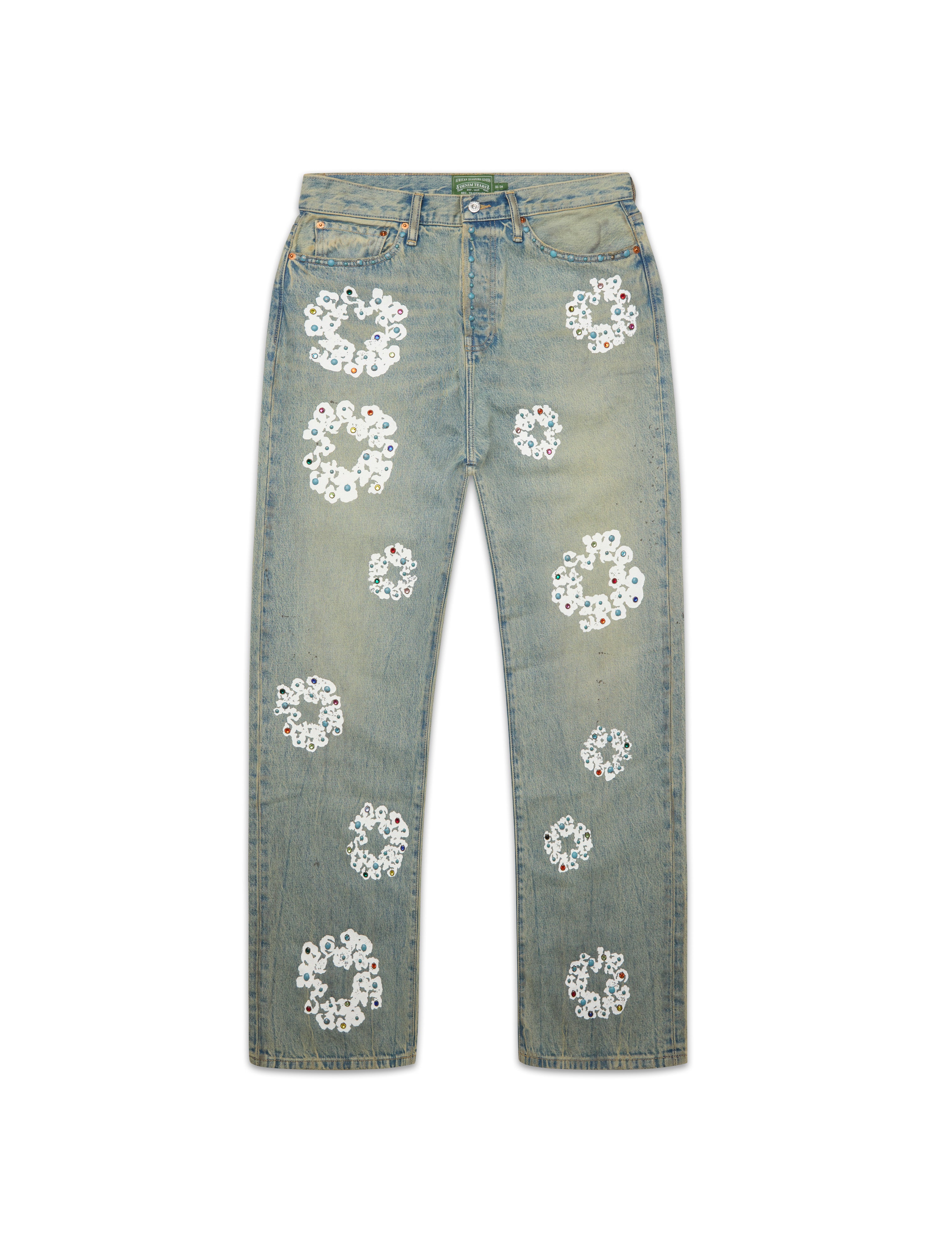 Straight Cotton Wreath Denim Pant Light Wash – DENIM TEARS