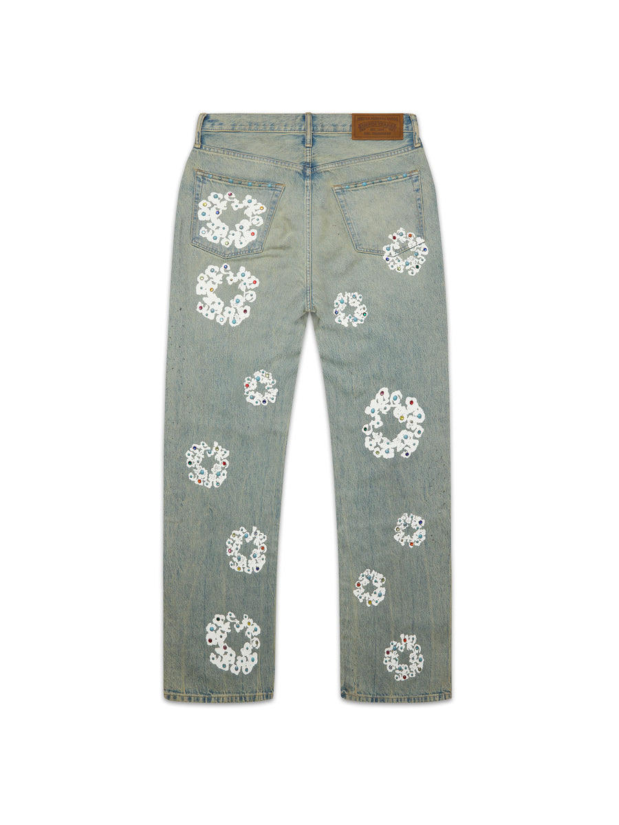Baggy Studded Cotton Wreath Denim Pant Dirty Wash – DENIM TEARS