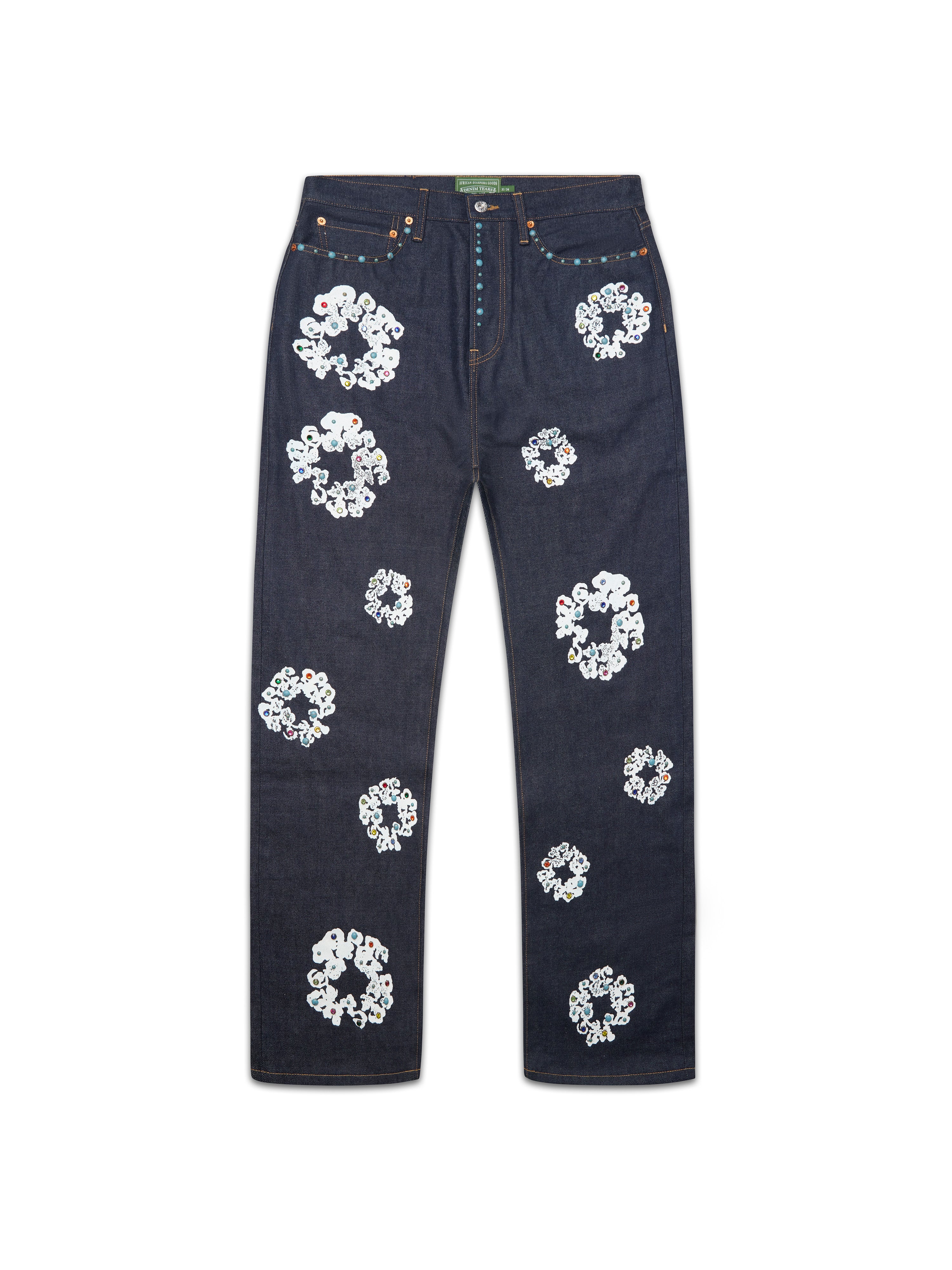 Straight Cotton Wreath Denim Pant Dark Wash – DENIM TEARS
