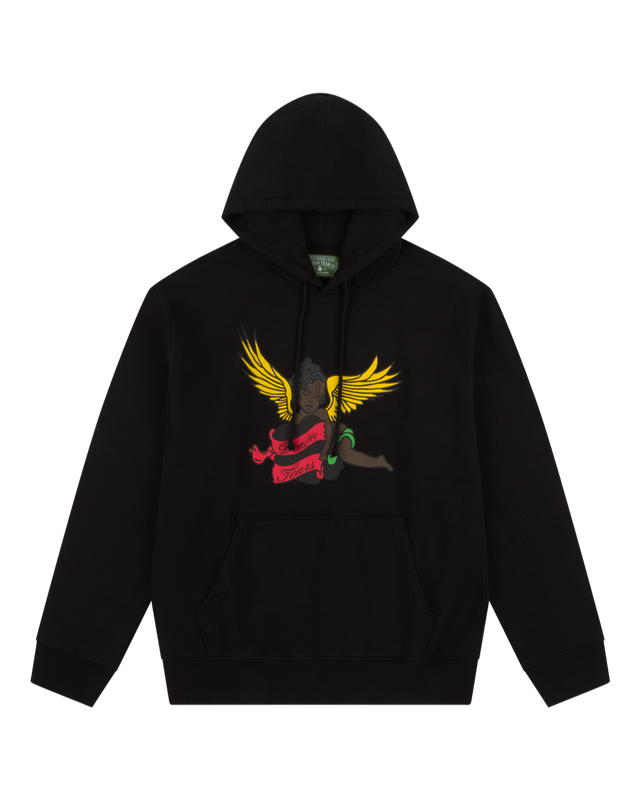 Black Cherub Hoodie Black