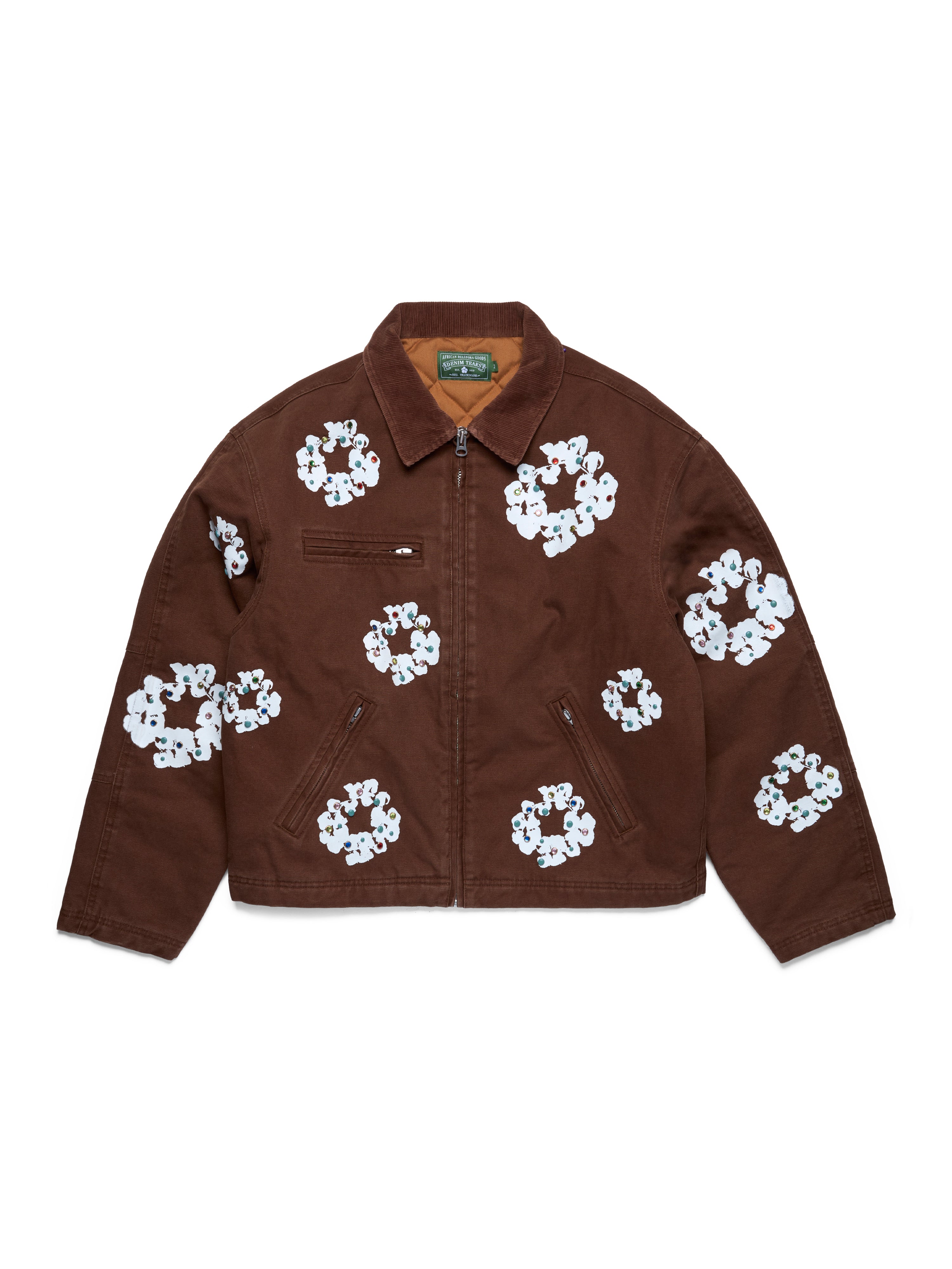 Cotton Wreath Canvas Work Jacket Brown – DENIM TEARS