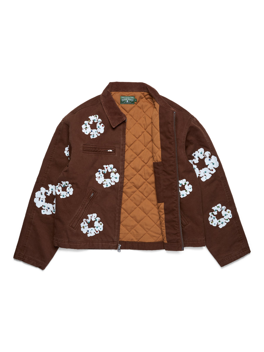 Cotton Wreath Canvas Work Jacket Brown – DENIM TEARS