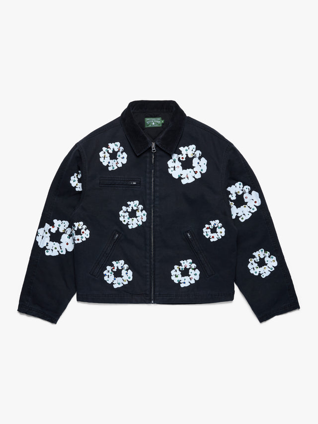 Cotton Wreath Canvas Work Jacket Black