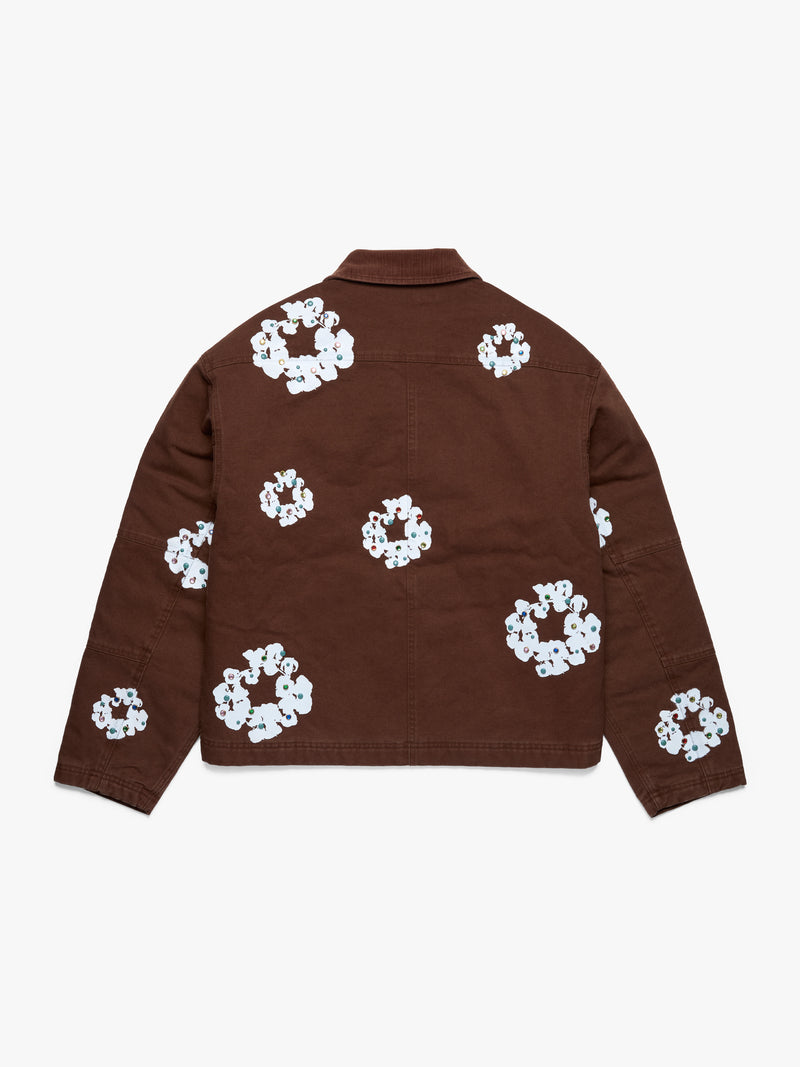 Cotton Wreath Canvas Work Jacket Brown
