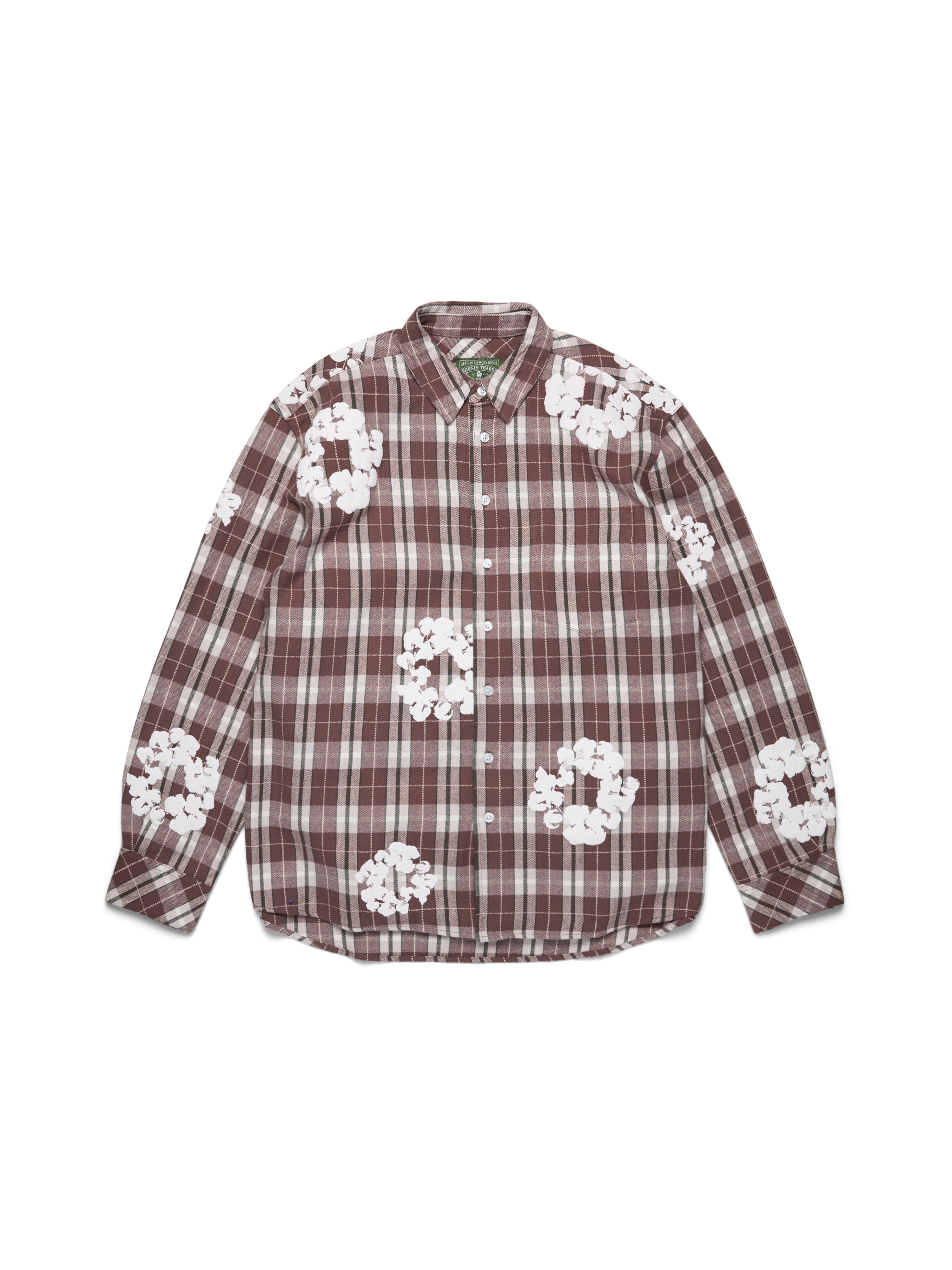 Cotton Wreath Flannel Shirt Brown Plaid – DENIM TEARS