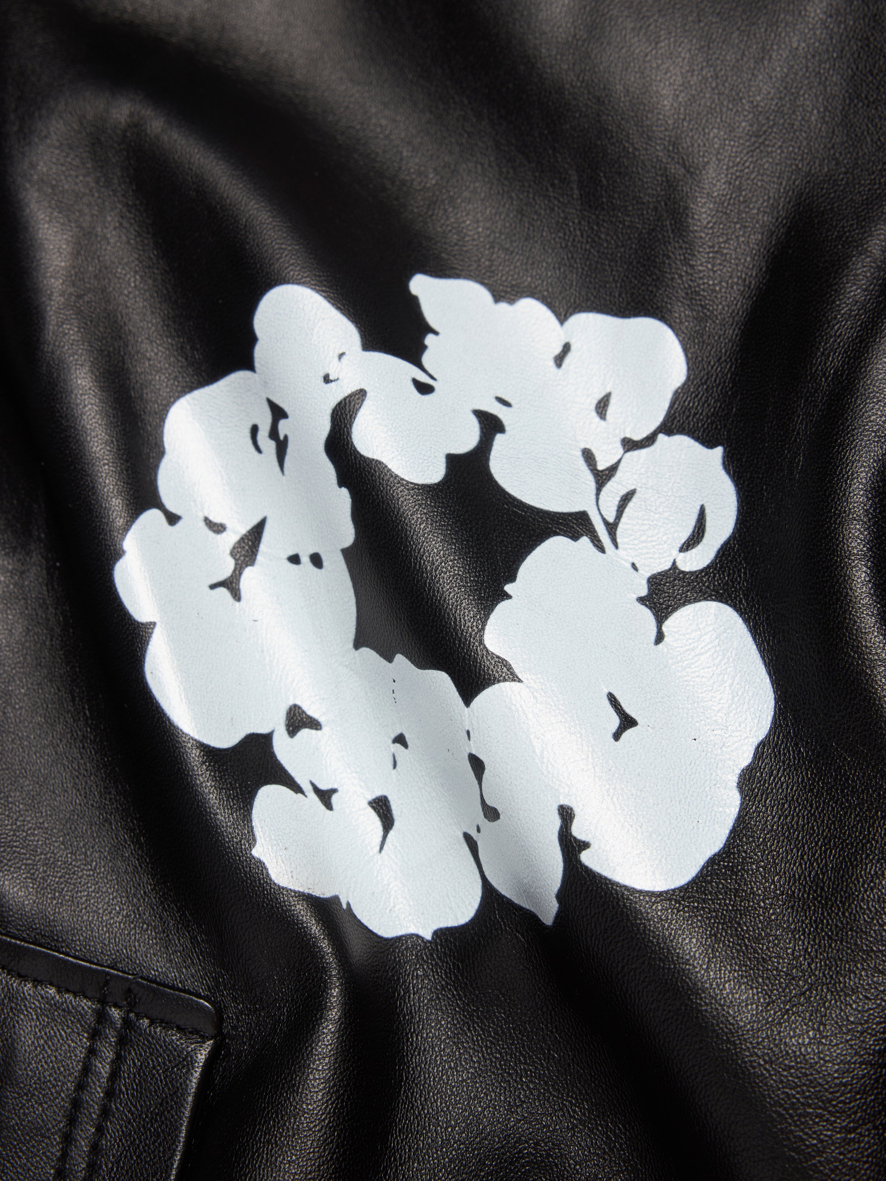 Leather Cotton Wreath Jacket Black – DENIM TEARS