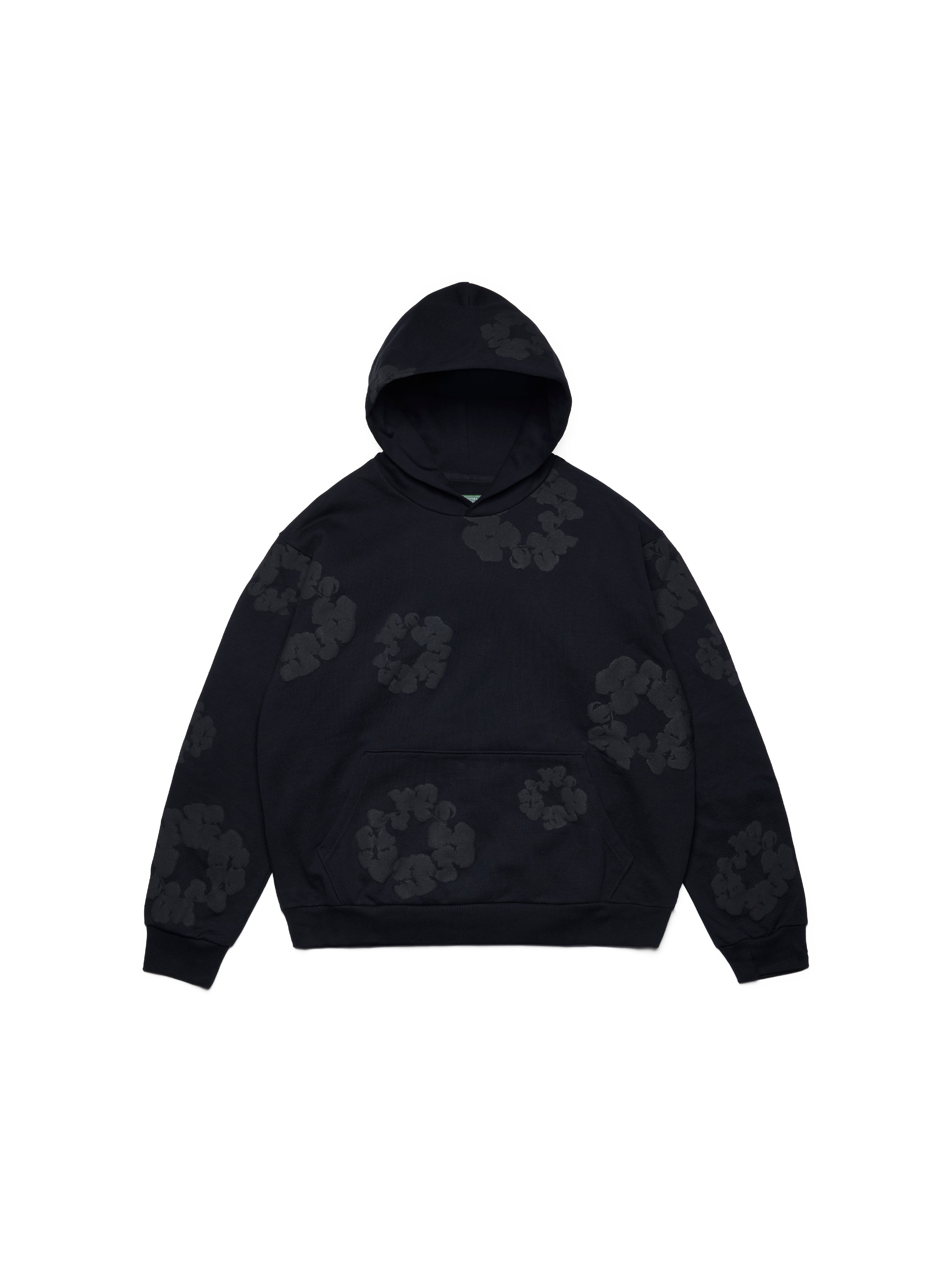 Mono Cotton Wreath Hoodie Black – DENIM TEARS