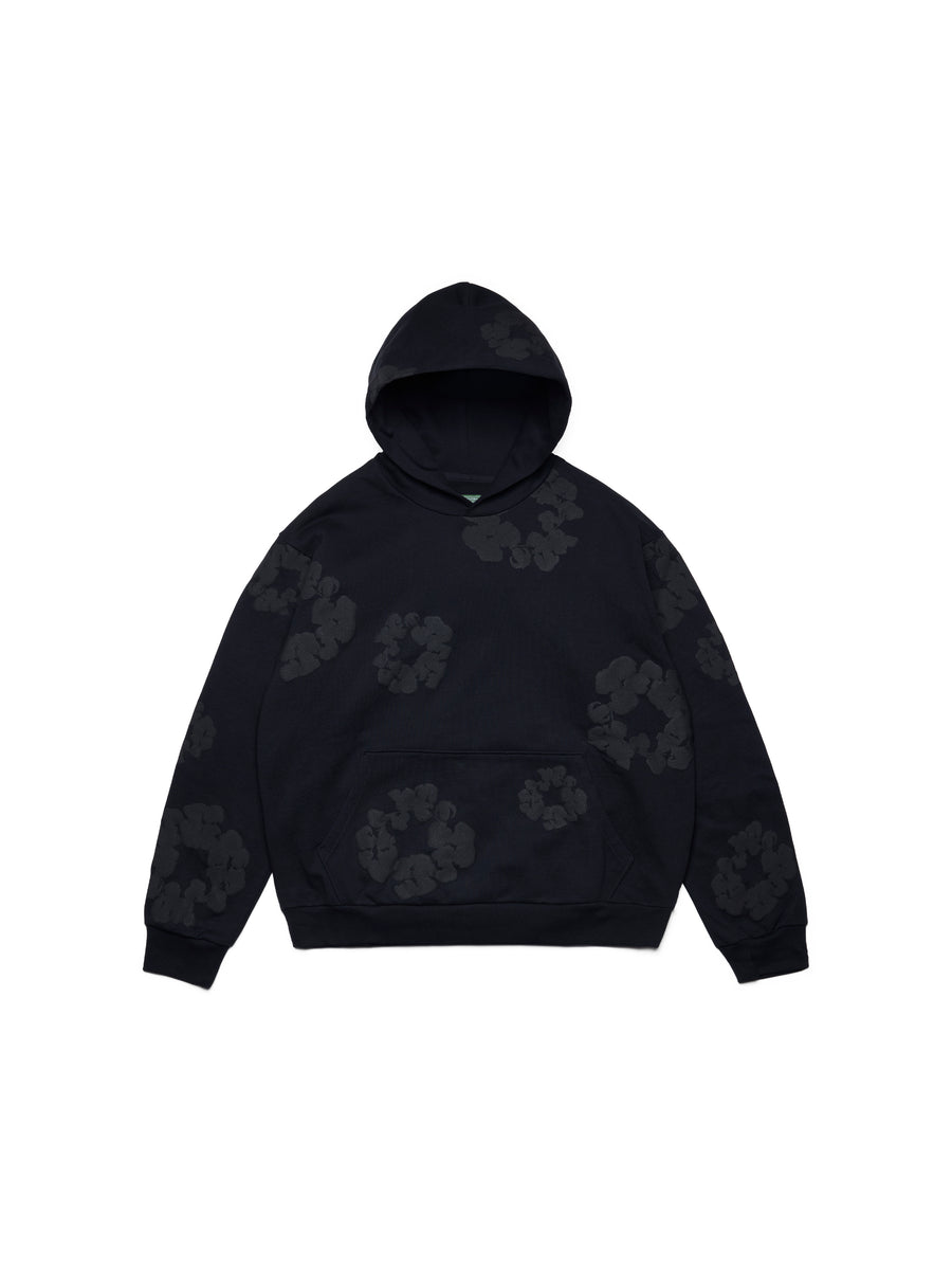 Mono Cotton Wreath Hoodie Black – DENIM TEARS