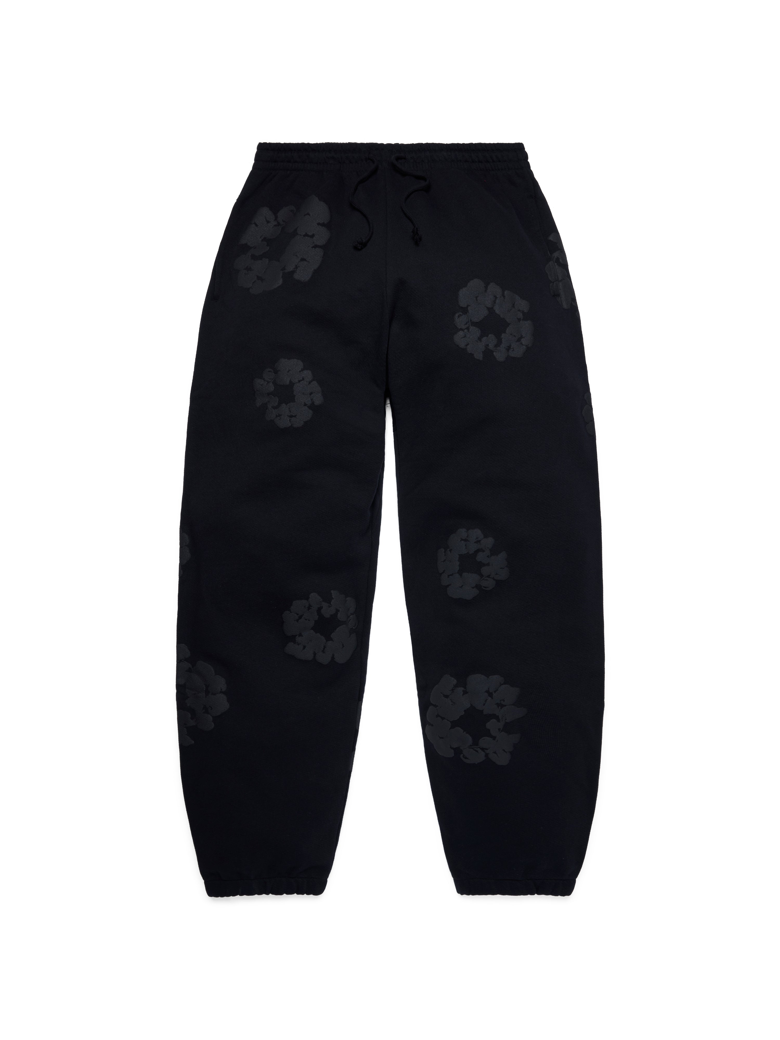 Mono Cotton Wreath Sweatpants Black – DENIM TEARS