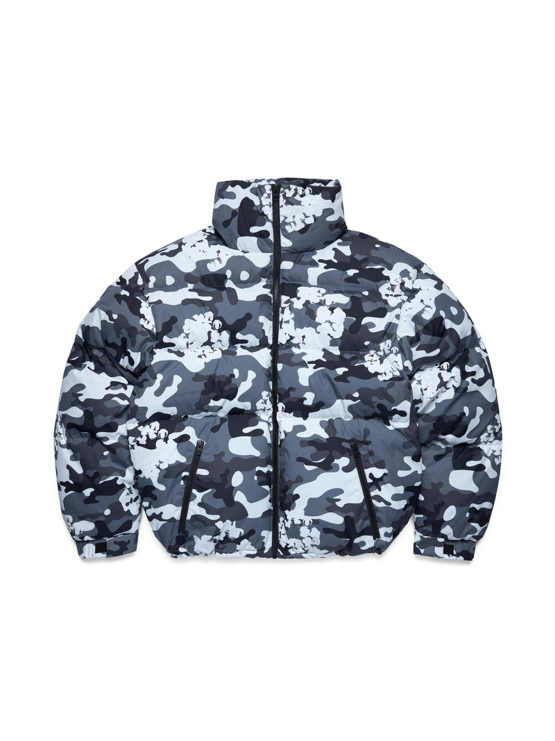 Cotton Wreath Puffer Jacket White Camo