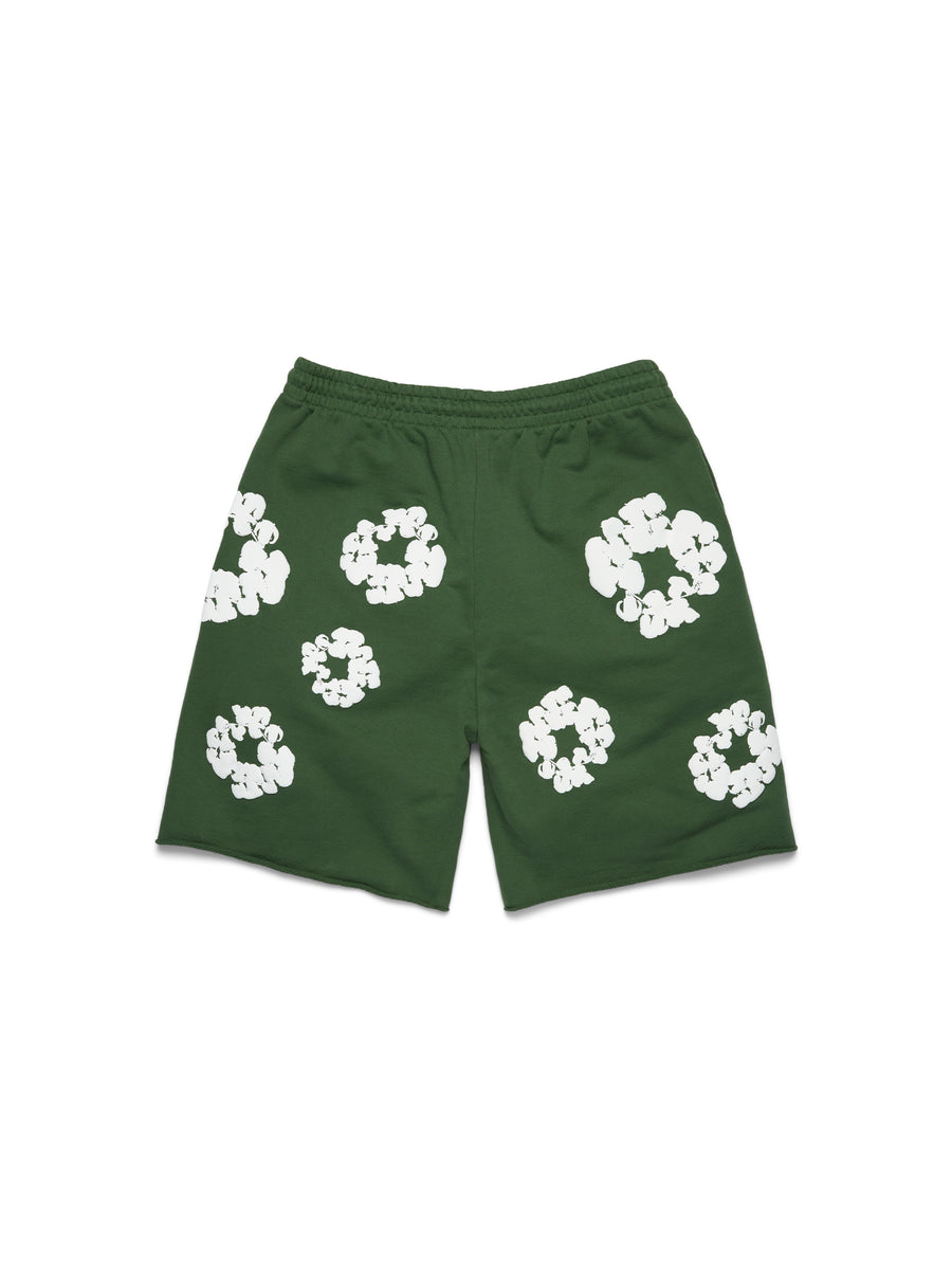 Cotton Wreath Sweatshorts Green – DENIM TEARS