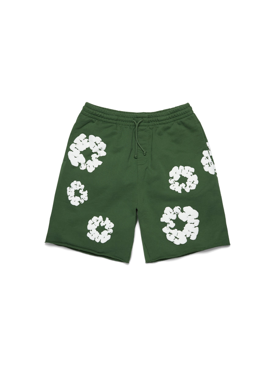 【DENIMTEARS】 Cotton Wreath Sweat Shorts Cotton Wreath Sweatshorts Green – DENIM TEARS