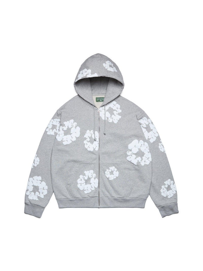 Cotton Wreath Zip Hoodie Grey Cotton Wreath Zip Hoodie Grey