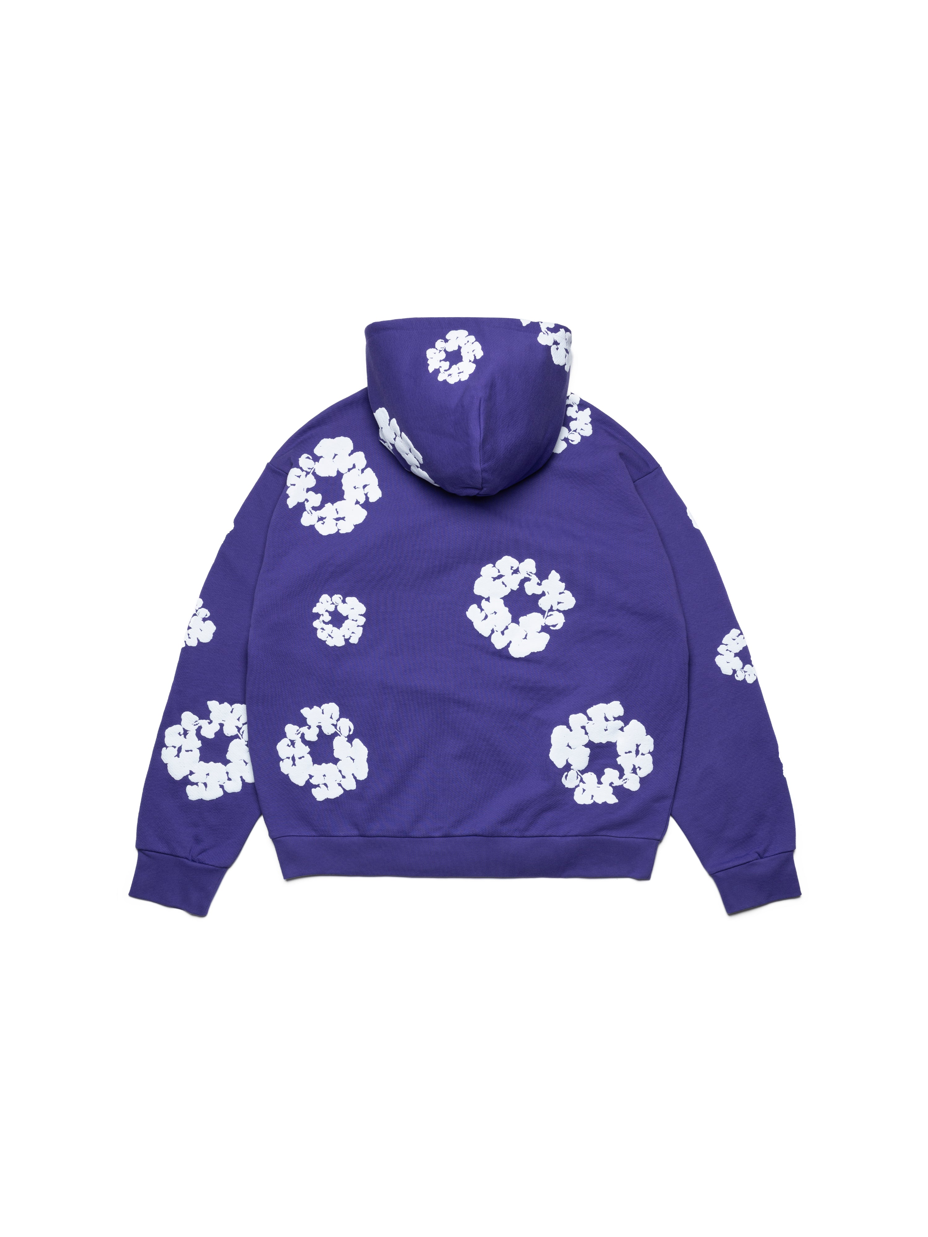 Cotton Wreath Zip Hoodie Purple – DENIM TEARS