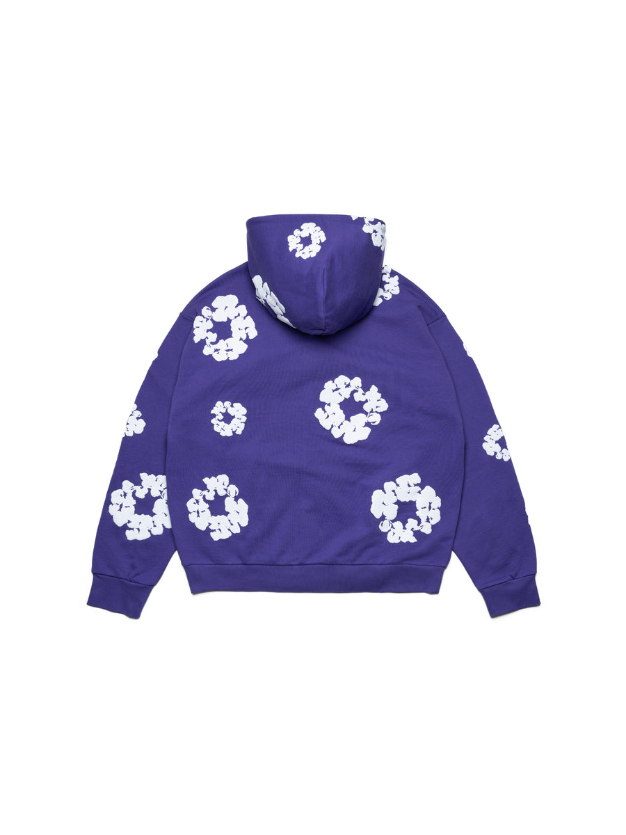 Cotton Wreath Zip Hoodie Purple – DENIM TEARS