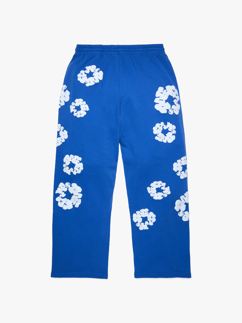 Cotton Wreath Baggy Sweatpants Blue