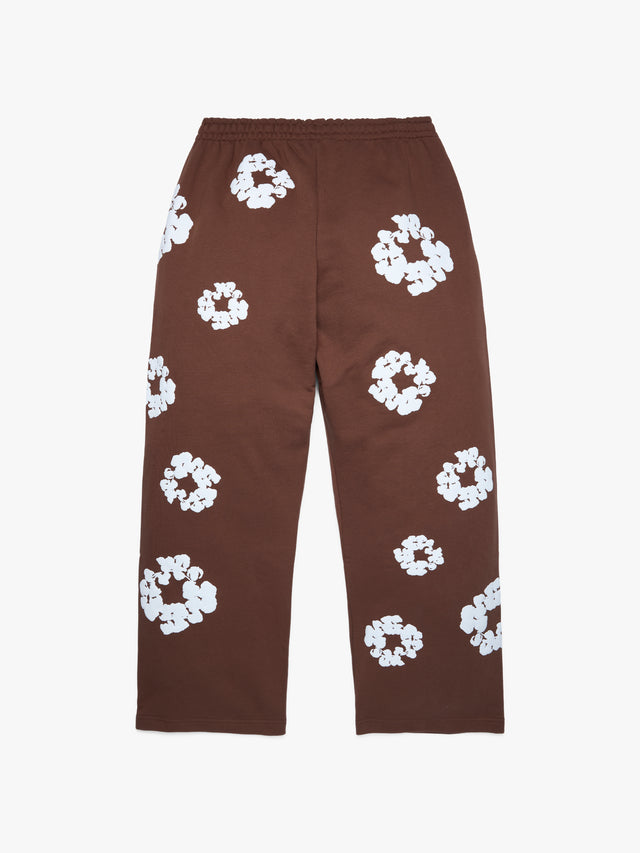 Cotton Wreath Baggy Sweatpants Brown
