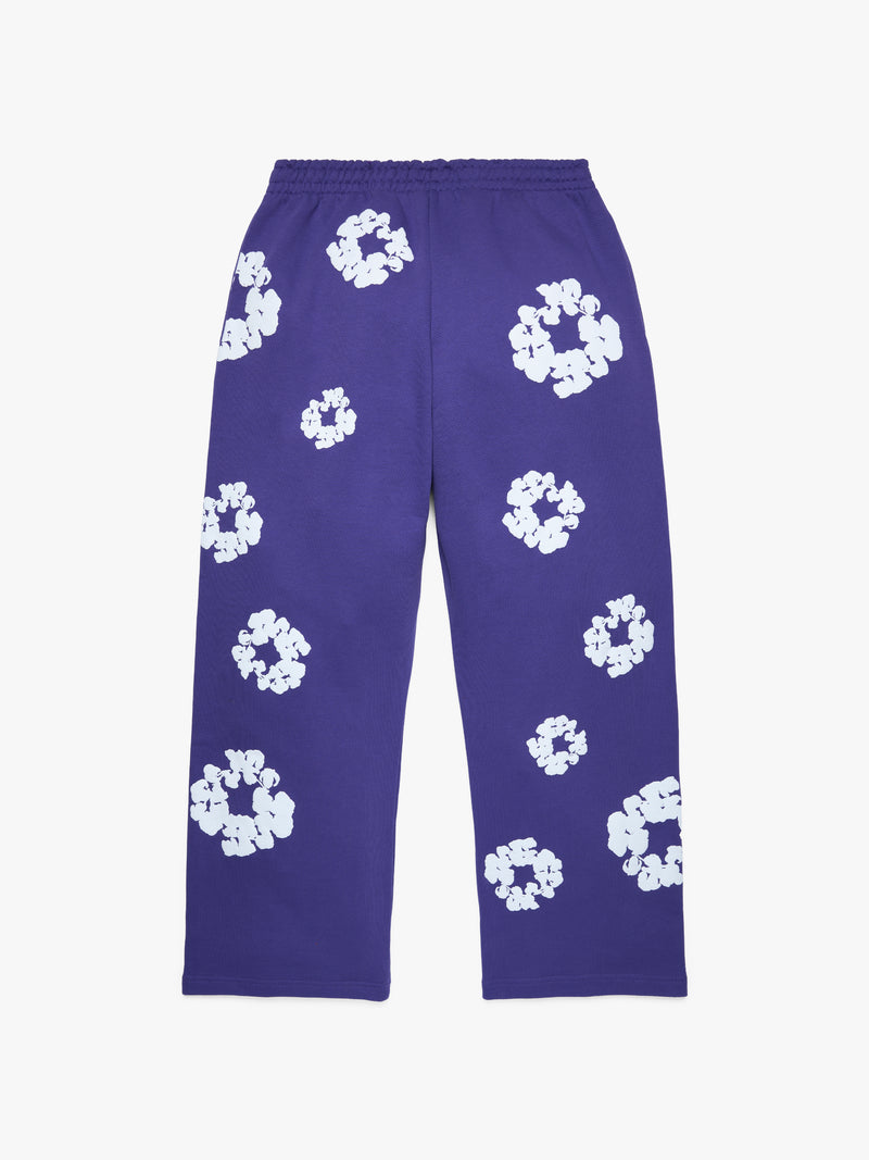 Cotton Wreath Baggy Sweatpants Purple