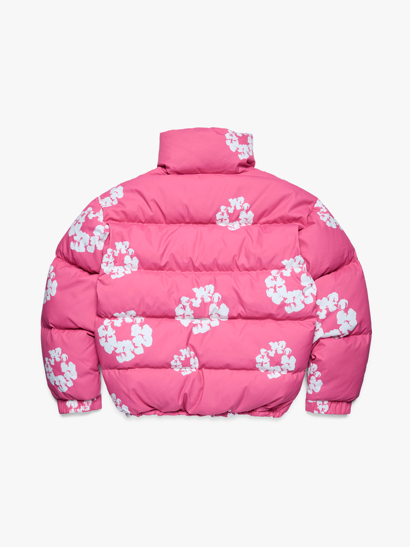 Cotton Wreath Puffer Jacket Pink