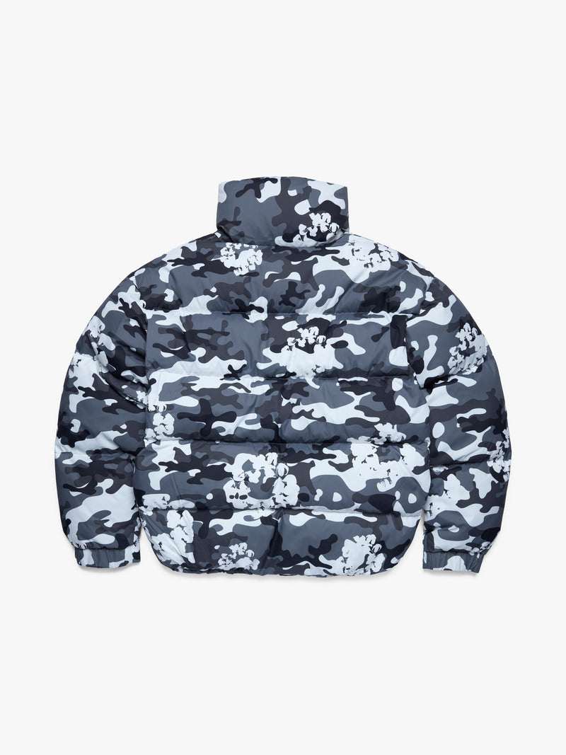 Cotton Wreath Puffer Jacket White Camo