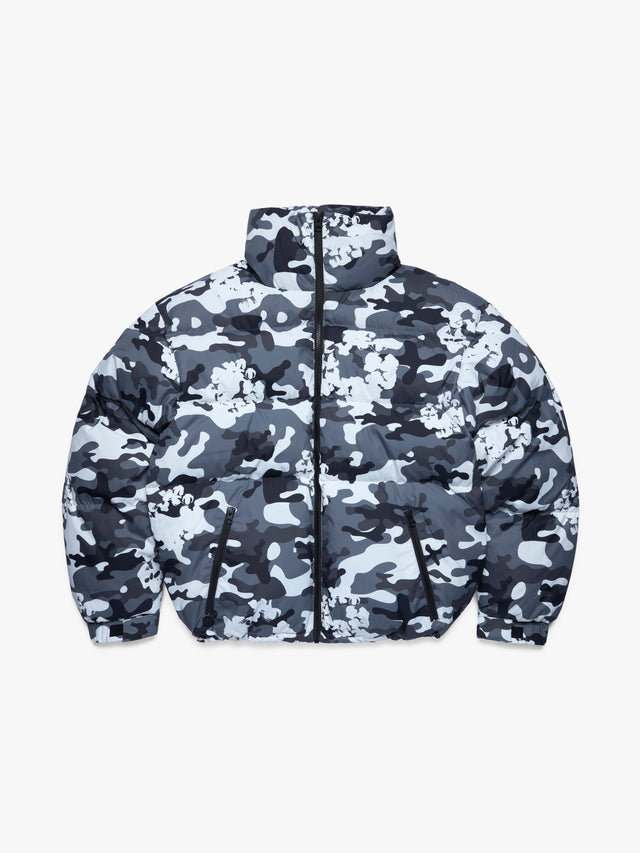 Cotton Wreath Puffer Jacket White Camo