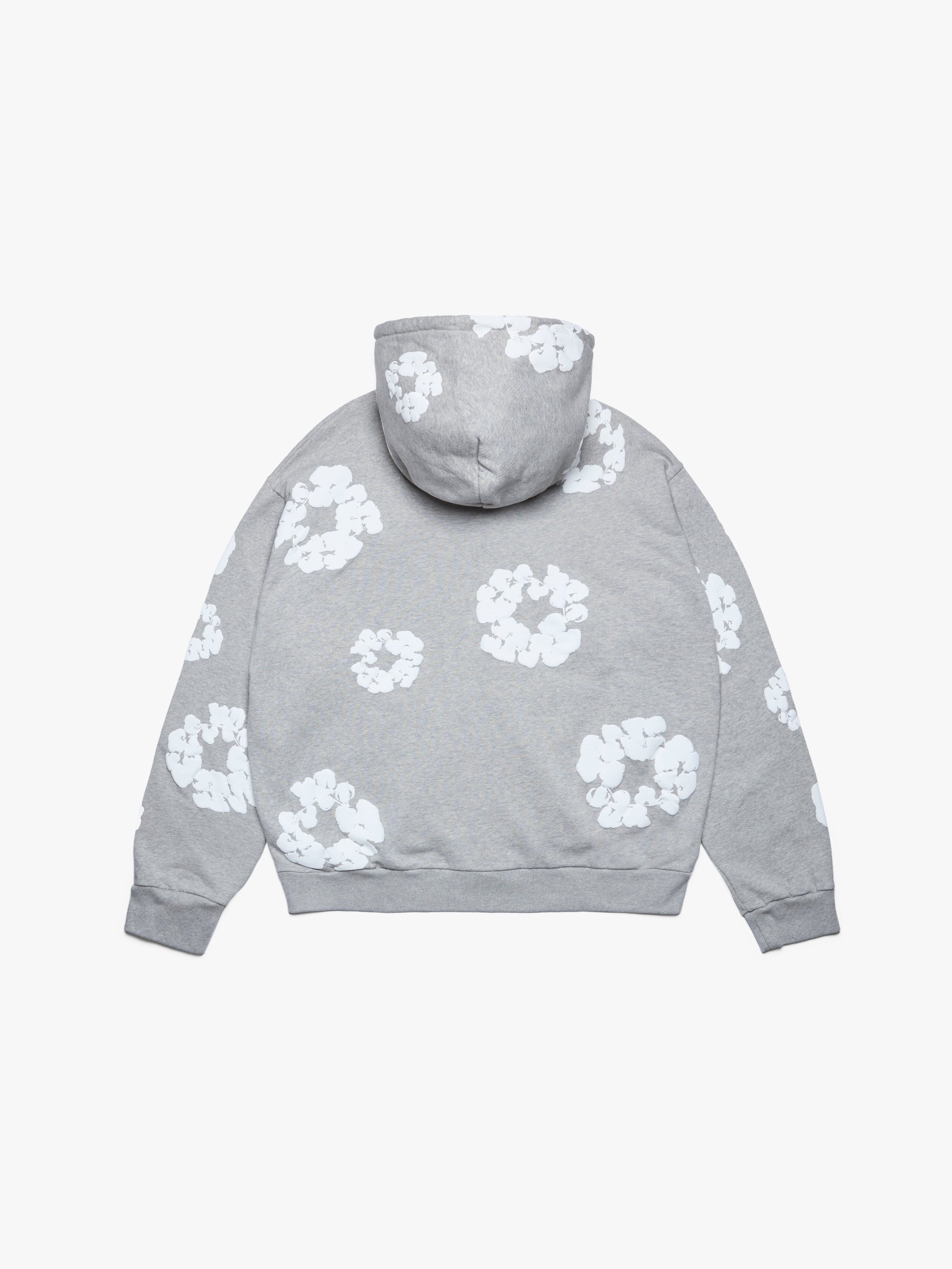 Cotton Wreath Zip Hoodie Grey – DENIM TEARS