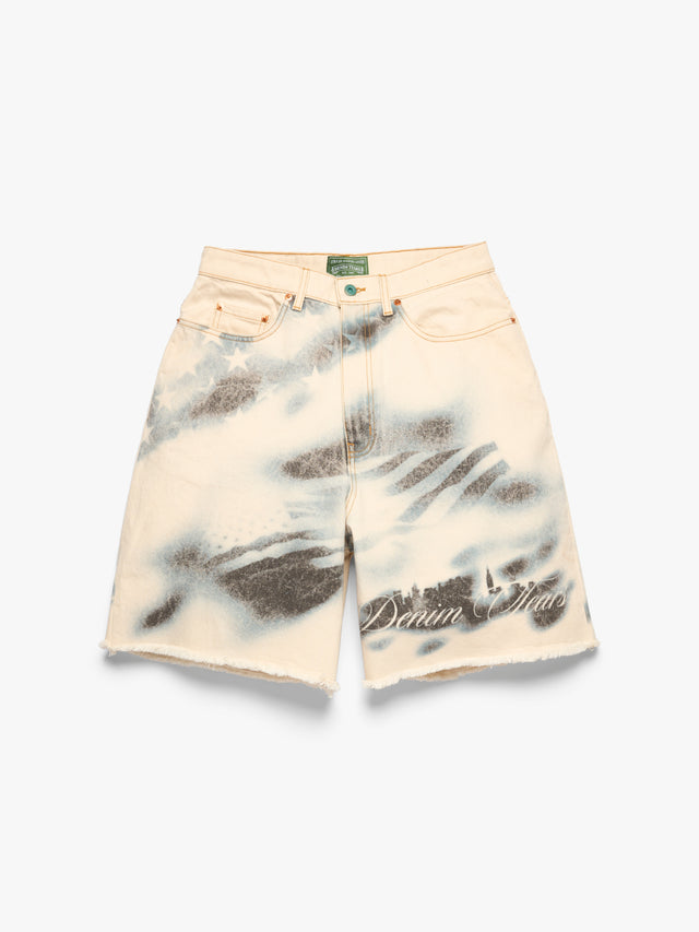 Cloud Camo Denim Shorts