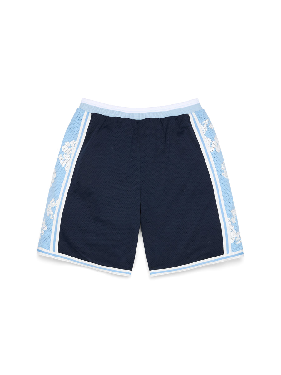 Cotton Wreath 90s Basketball Shorts Blue – DENIM TEARS