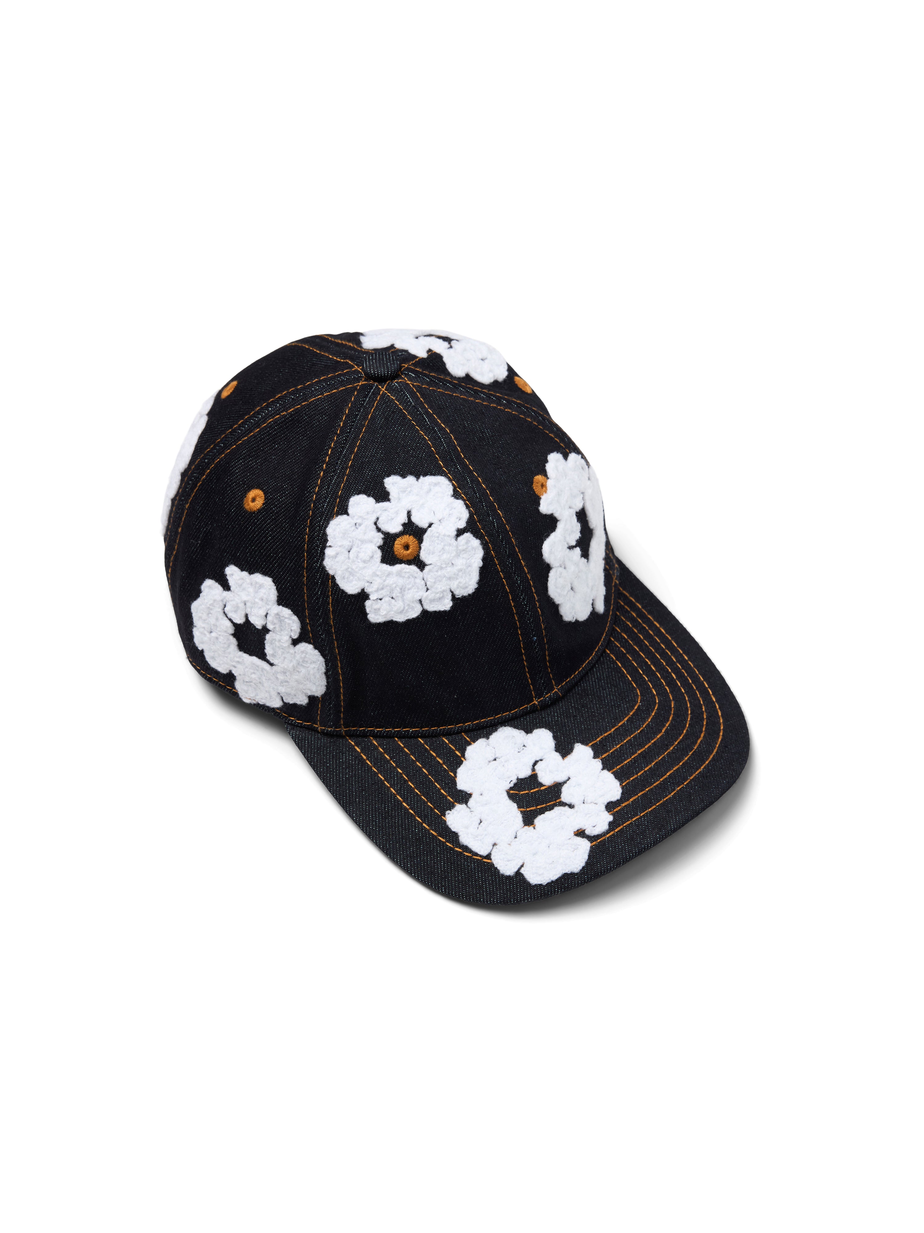 Cotton Wreath Raw Denim Cap Washed Indigo – DENIM TEARS