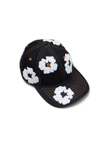 Cotton Wreath Raw Denim Cap Washed Indigo – DENIM TEARS