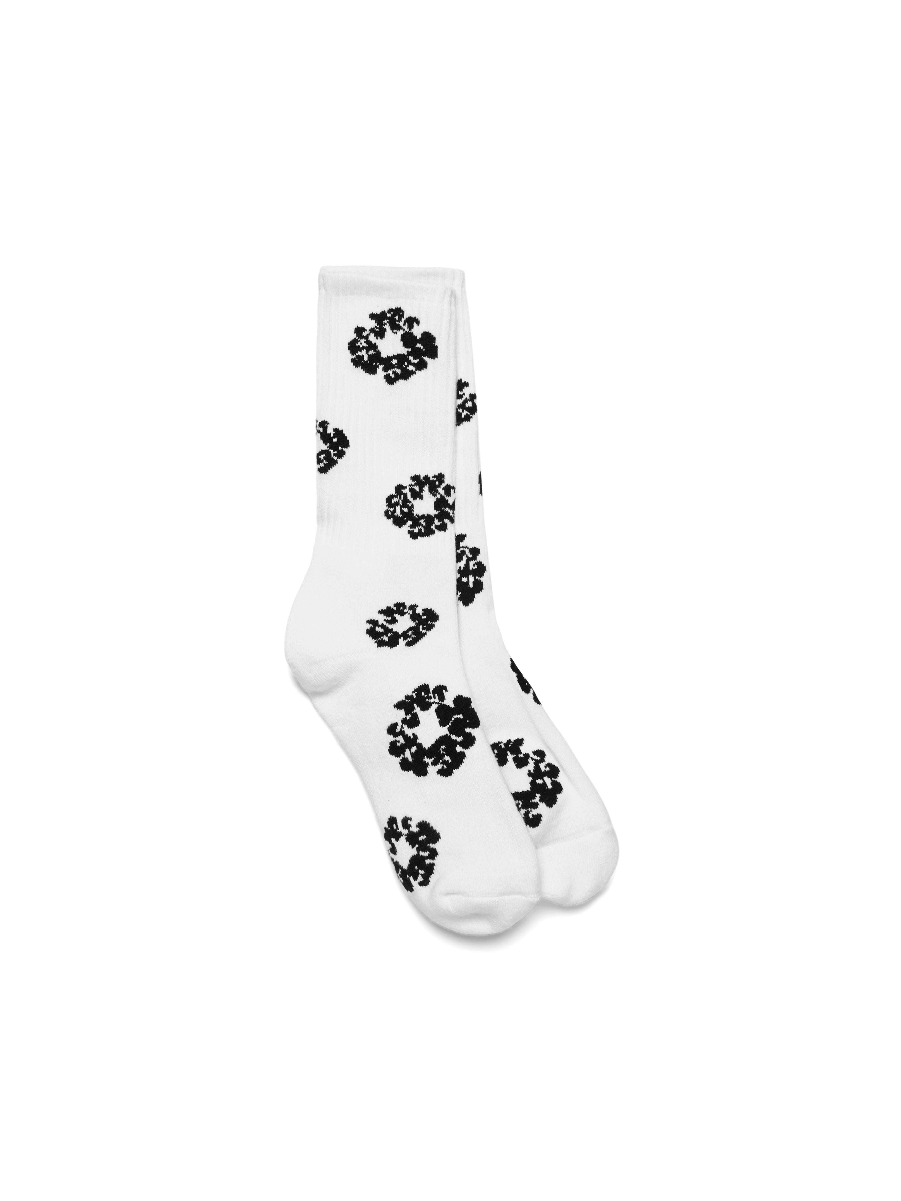 Cotton Wreath Socks White – DENIM TEARS