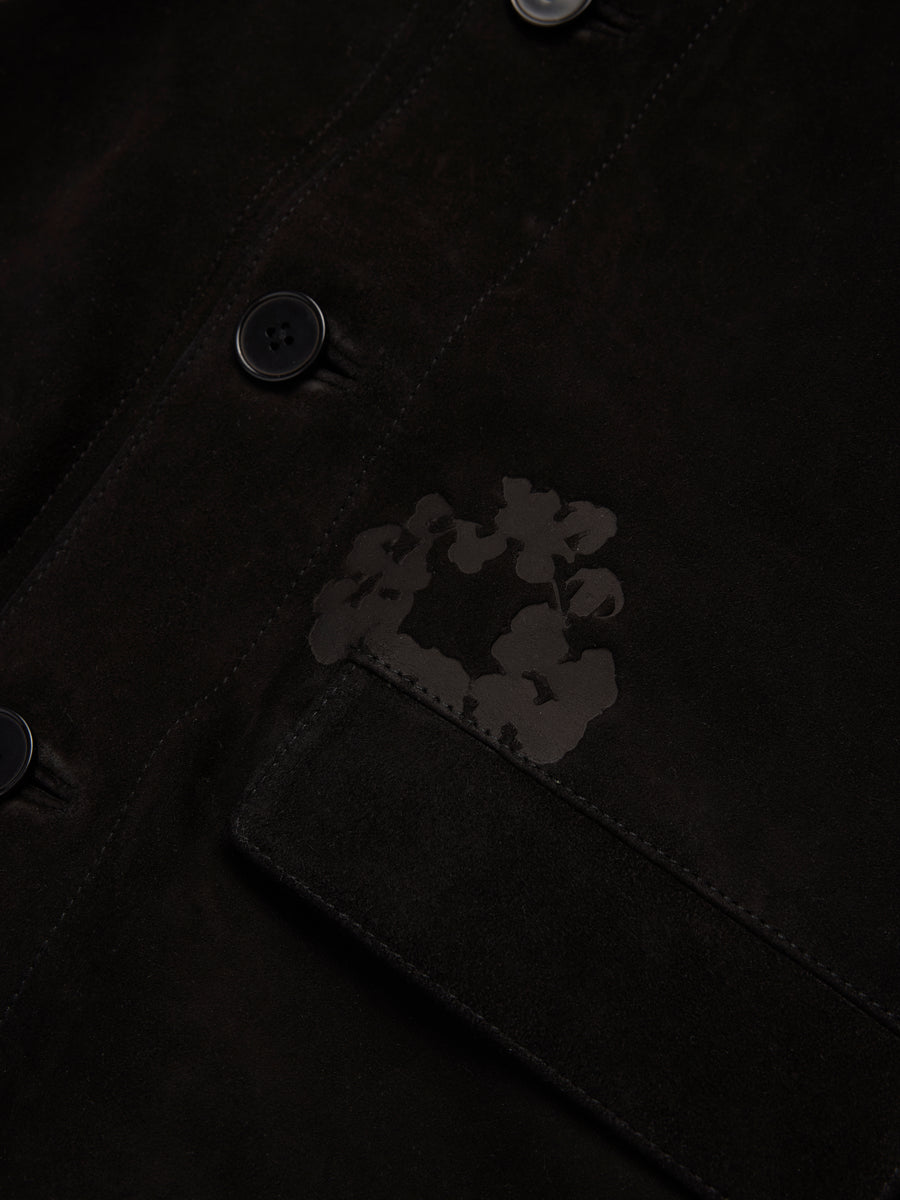 ジャケット・アウター COTTON WREATH SUEDE WELDING JACKET Cotton Wreath Suede Welding Jacket Black – DENIM TEARS