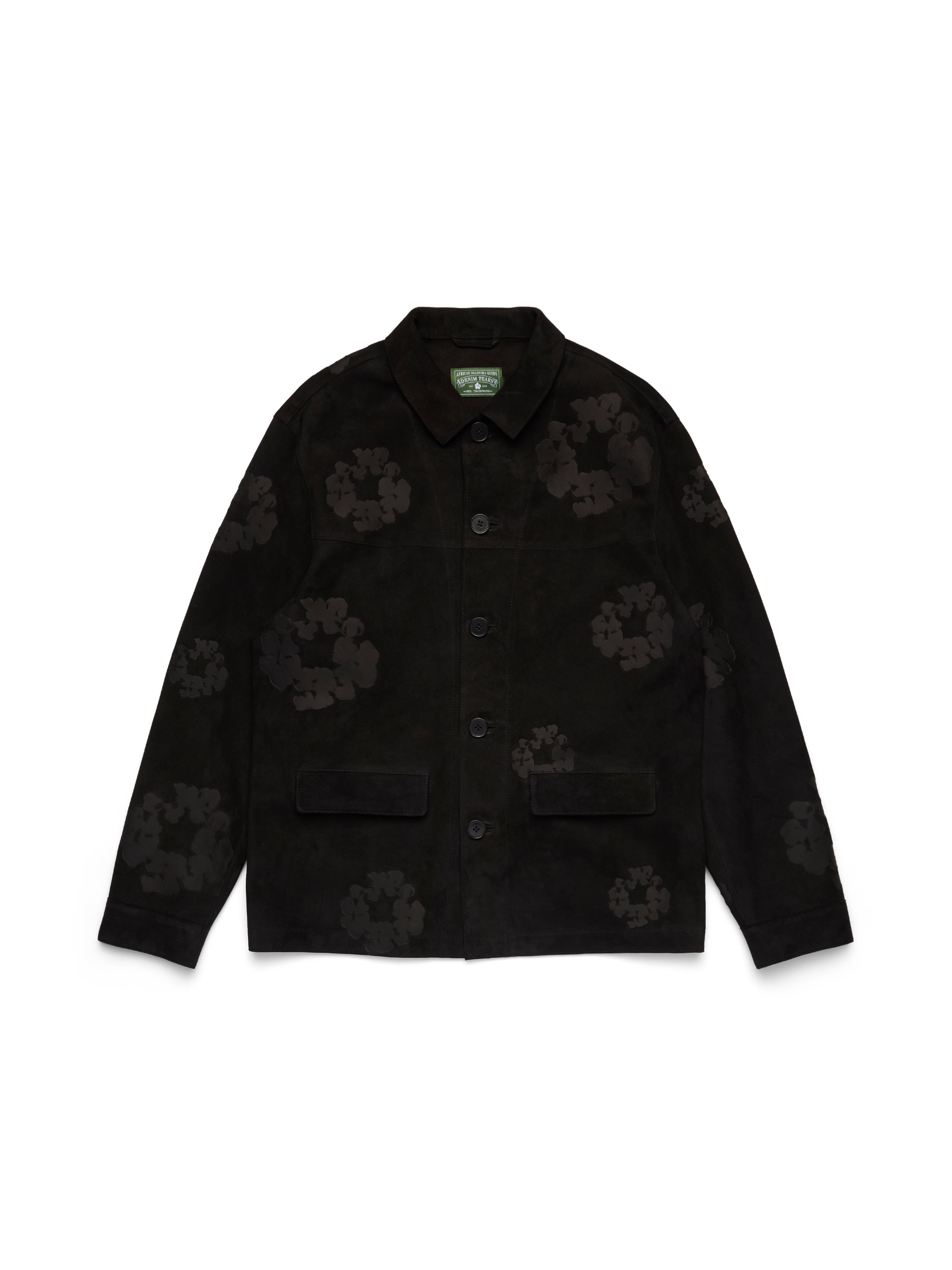 ジャケット・アウター COTTON WREATH SUEDE WELDING JACKET Cotton Wreath Suede Welding Jacket Black – DENIM TEARS