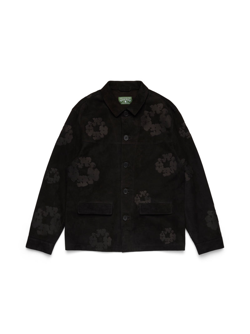 Cotton Wreath Suede Welding Jacket Black